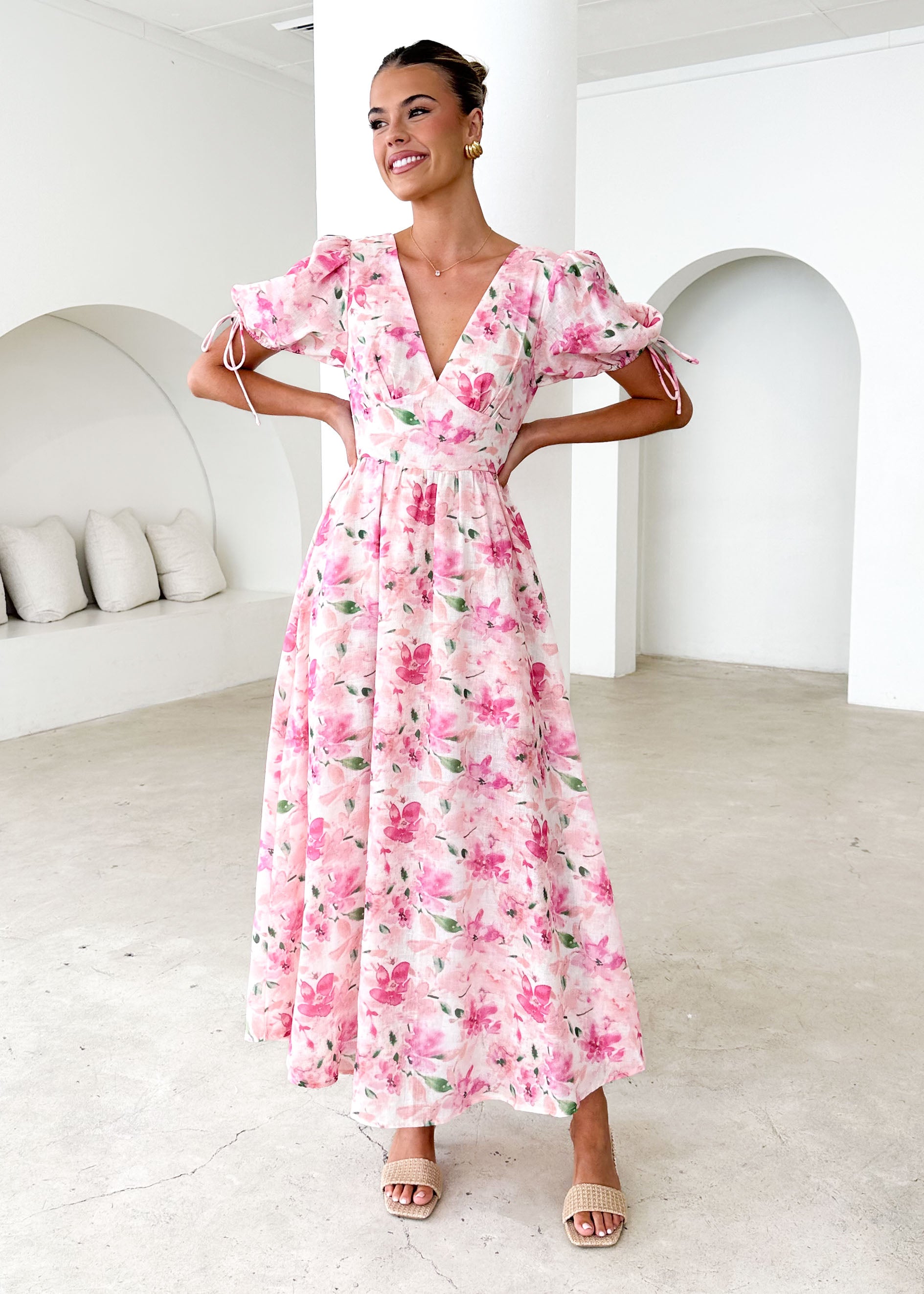 Malu Maxi Dress - Pink Floral