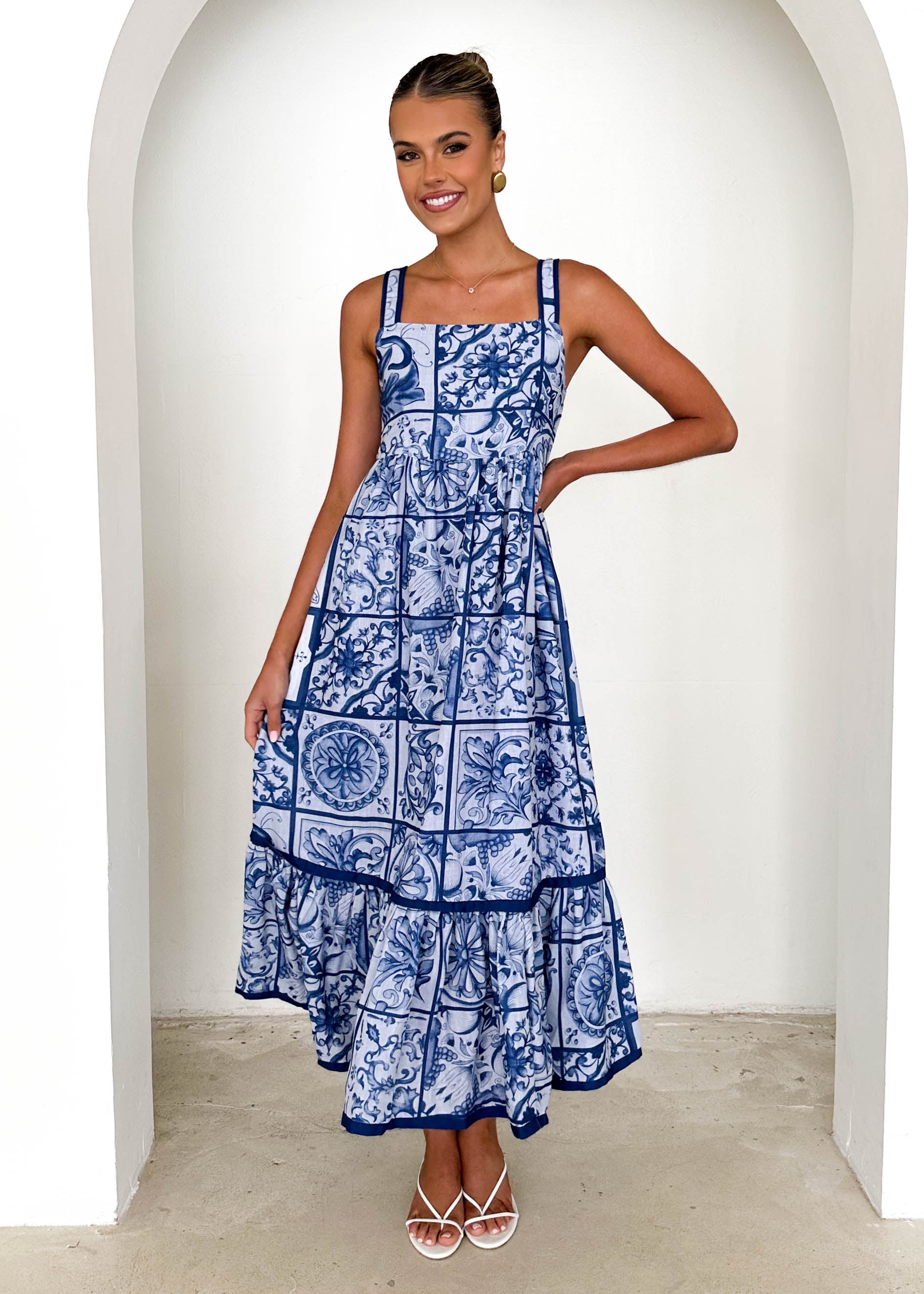 Diaz Maxi Dress - Blue Tile