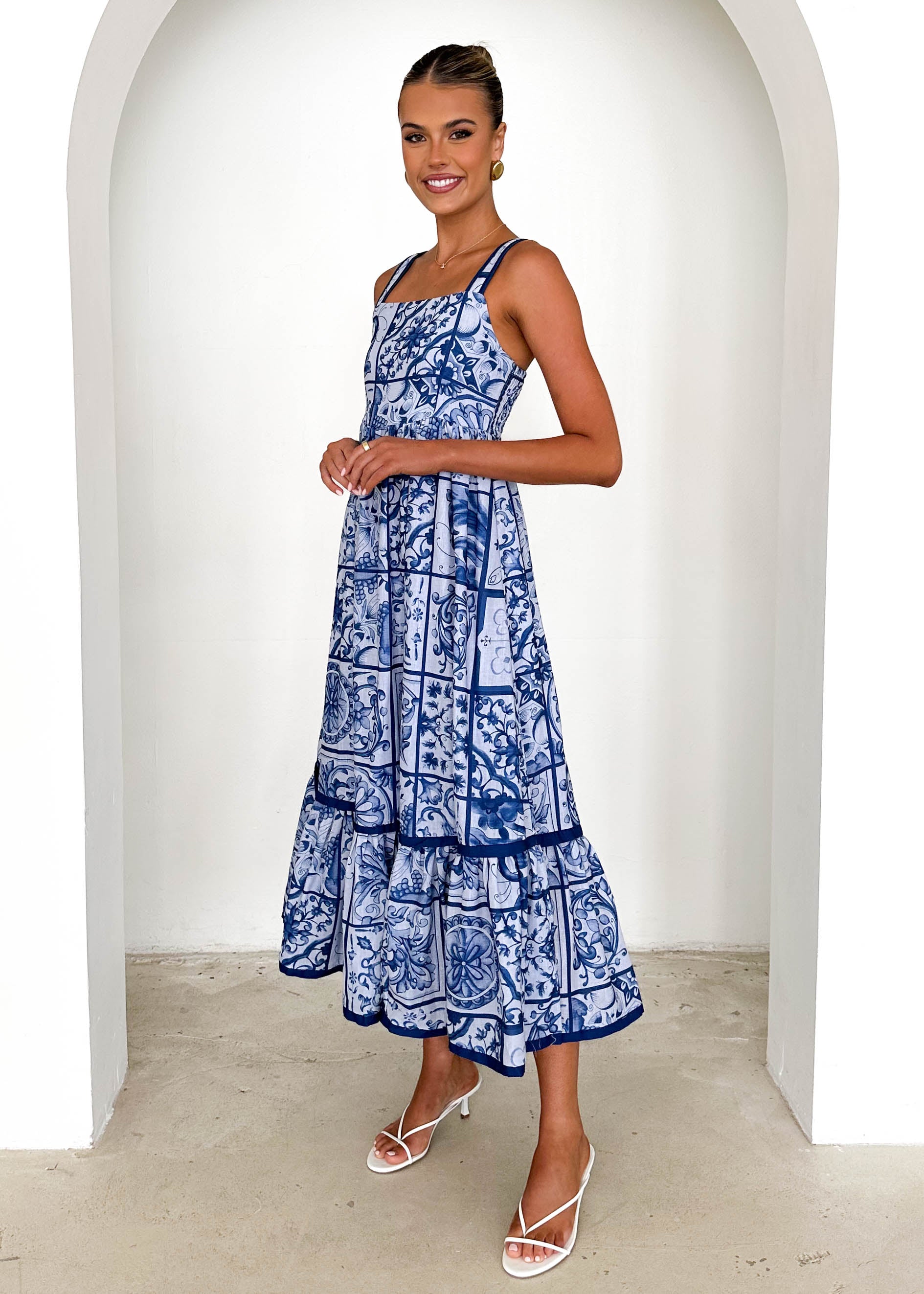 Diaz Maxi Dress - Blue Tile