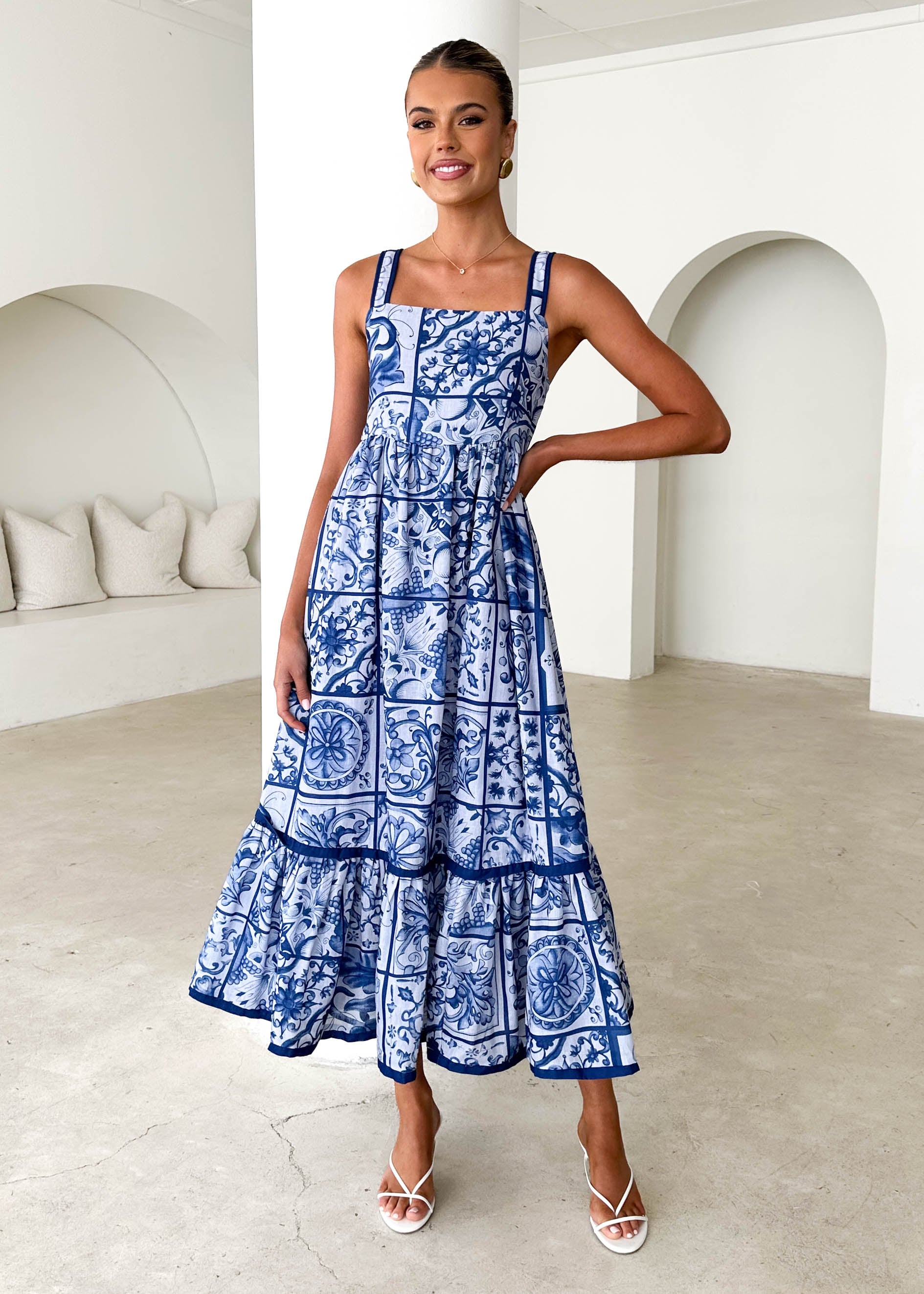 Diaz Maxi Dress - Blue Tile