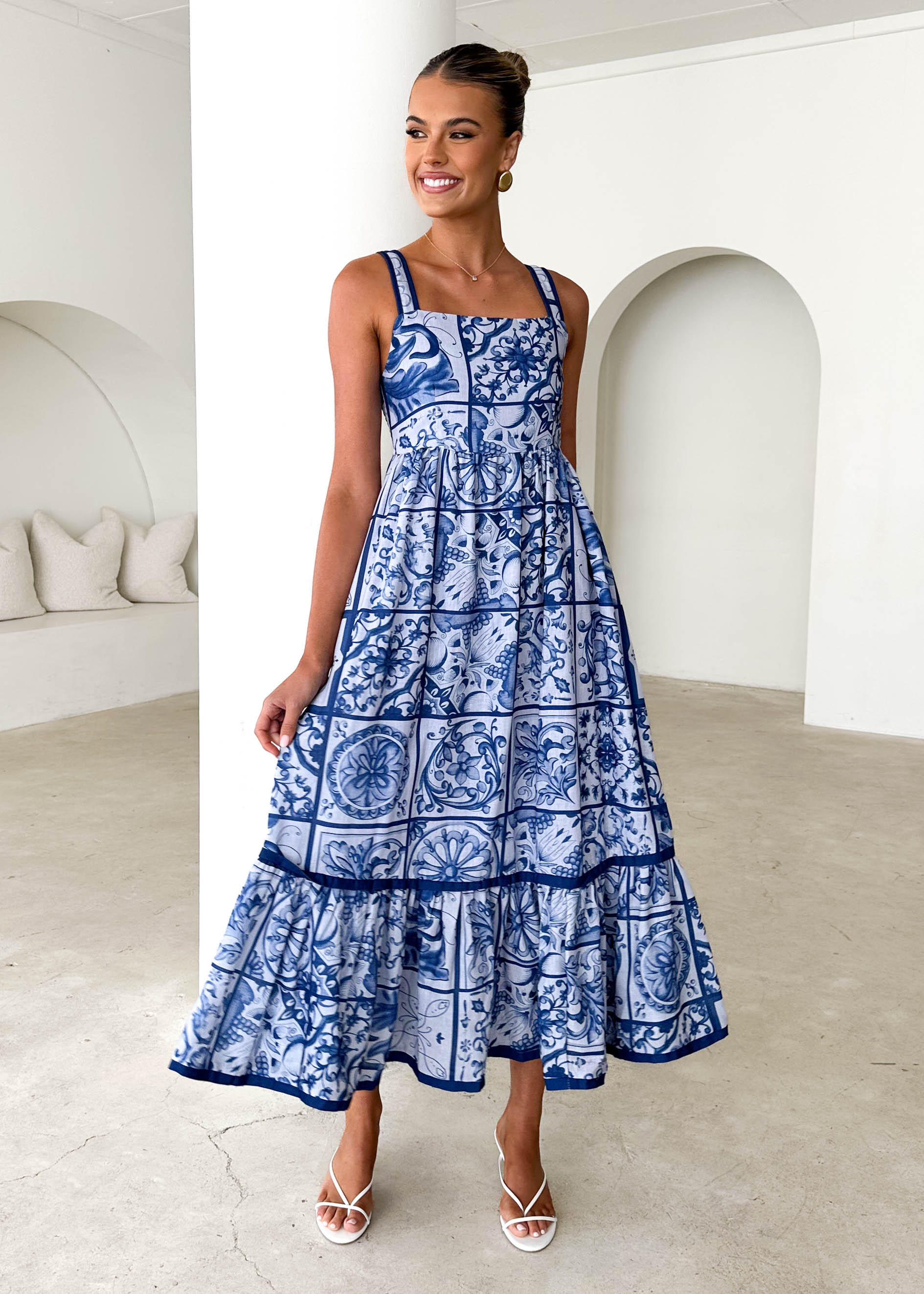 Diaz Maxi Dress - Blue Tile