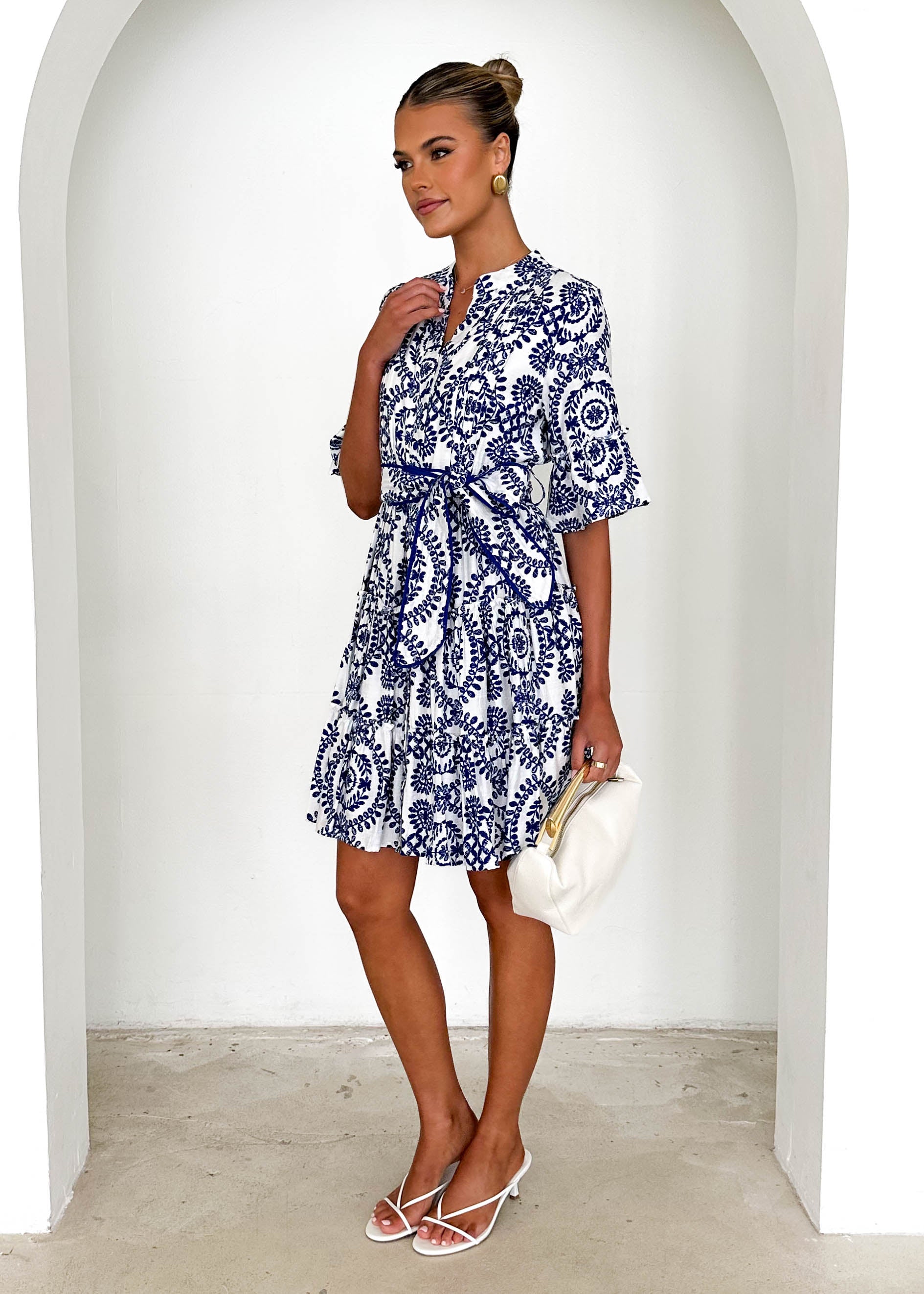 Vanni Dress - Navy Paisley