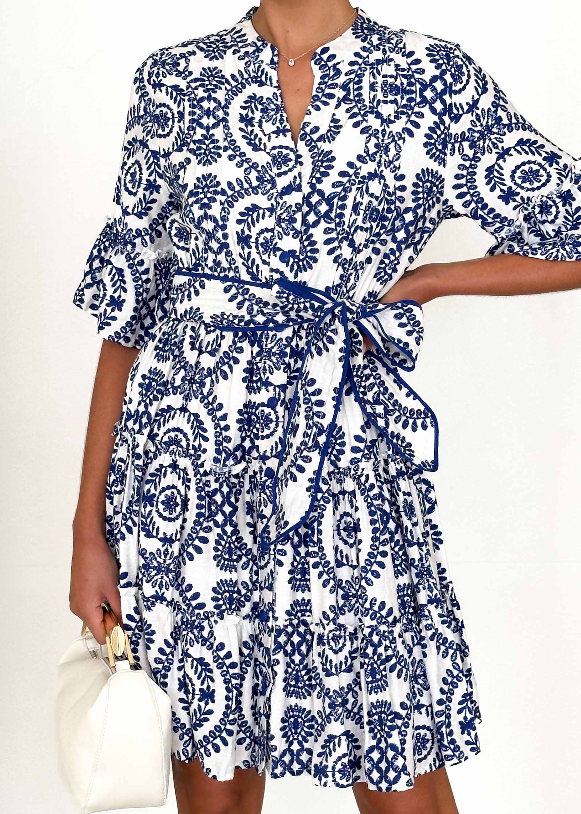 Vanni Dress - Navy Paisley