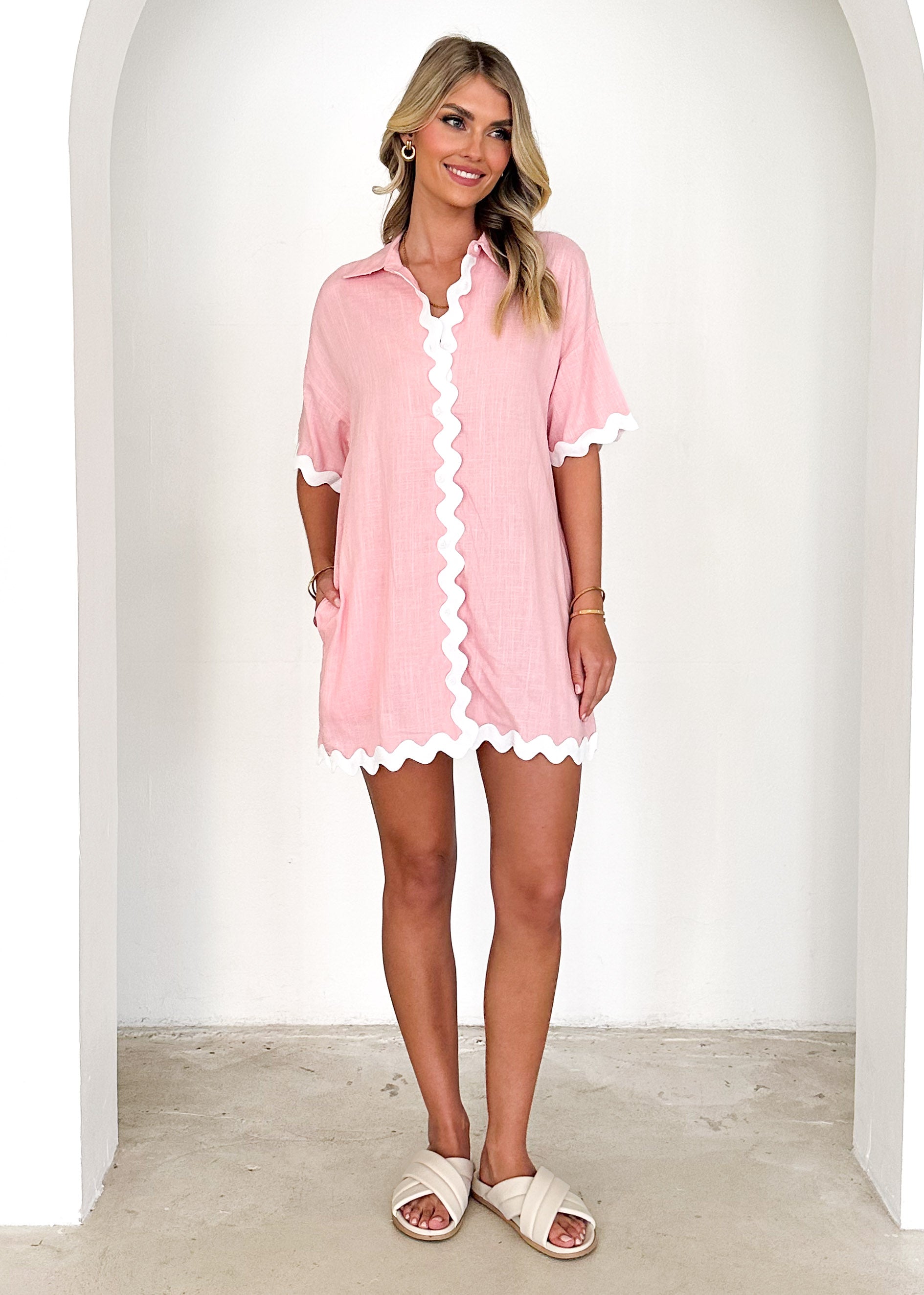 Tresho Shirt Dress - Pink