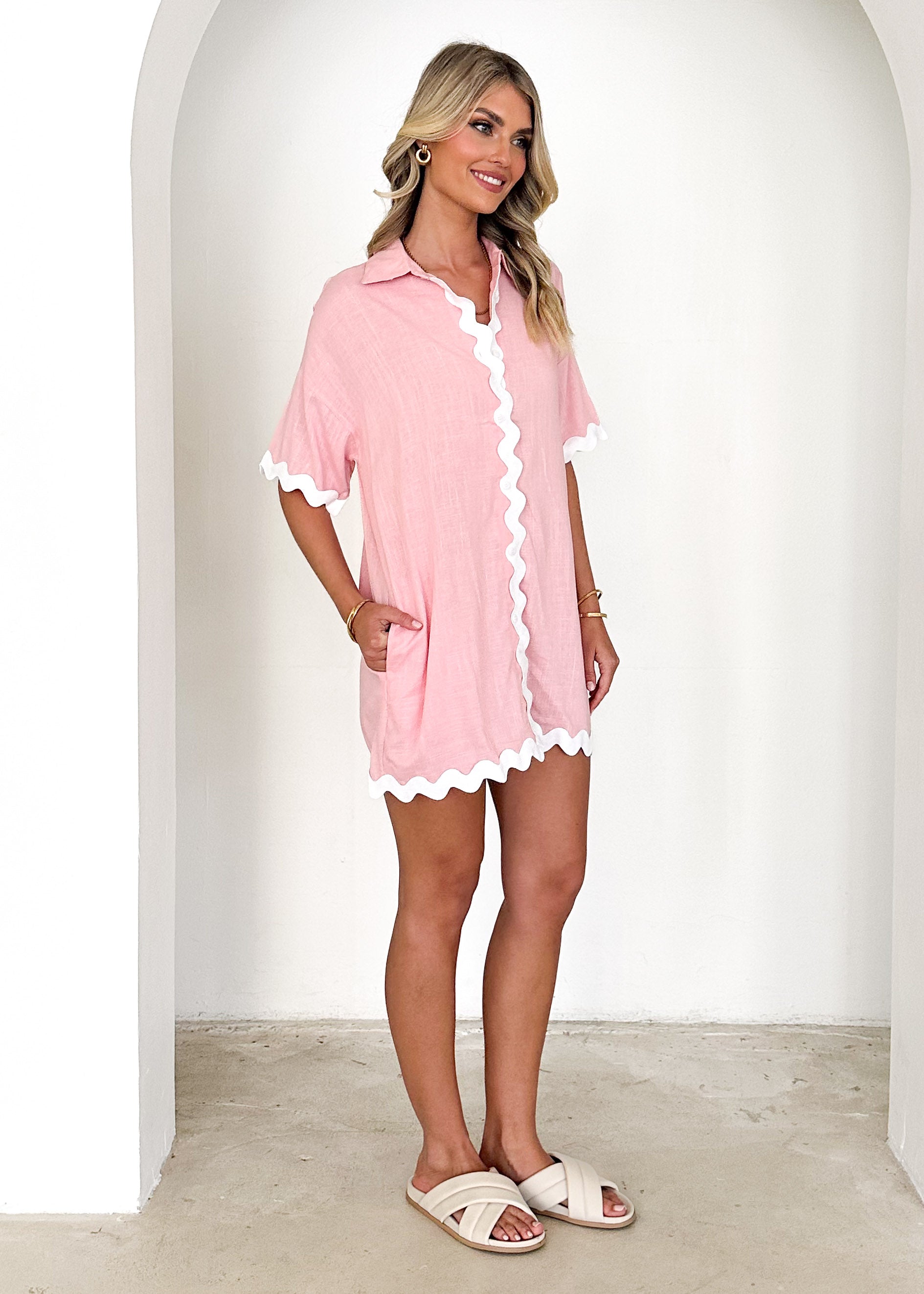 Tresho Shirt Dress - Pink