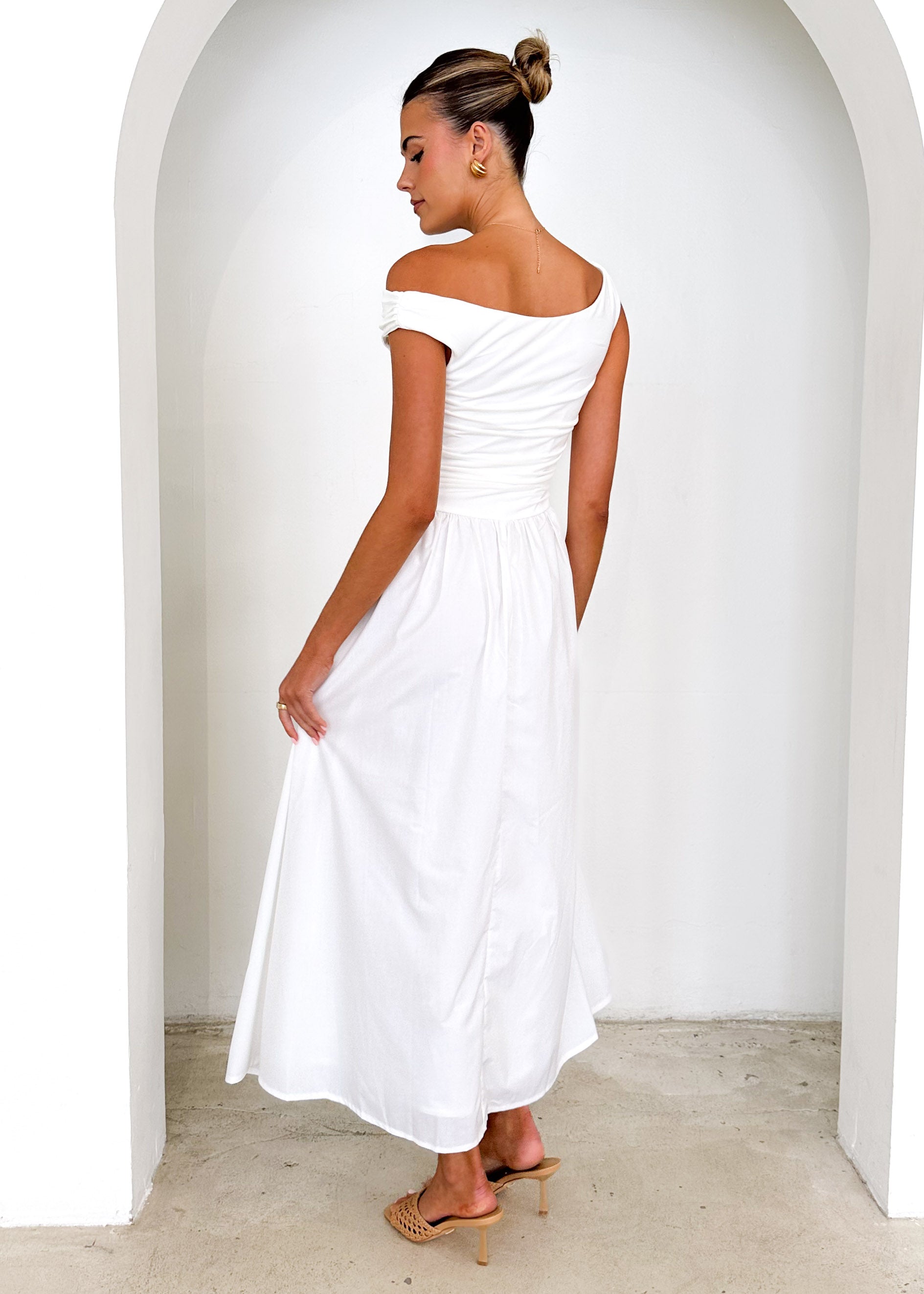 Innes Off Shoulder Maxi Dress - Off White