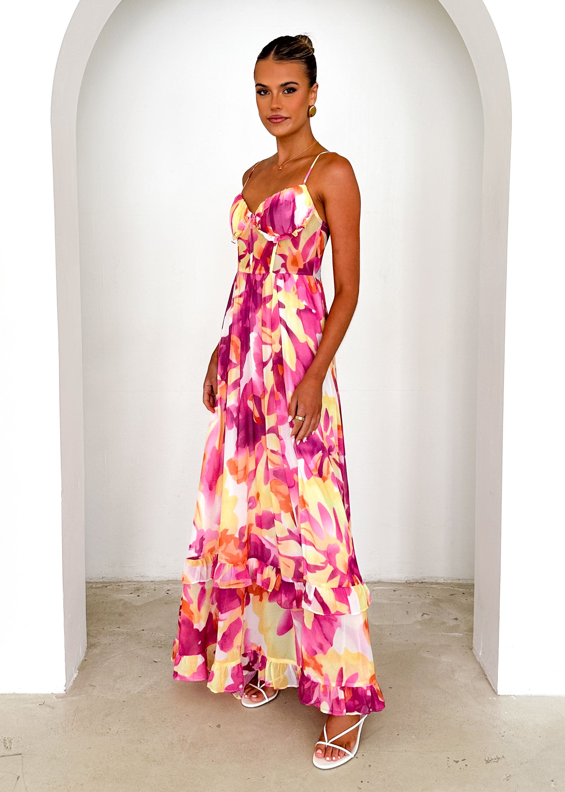 Iver Maxi Dress - Magenta Swirl