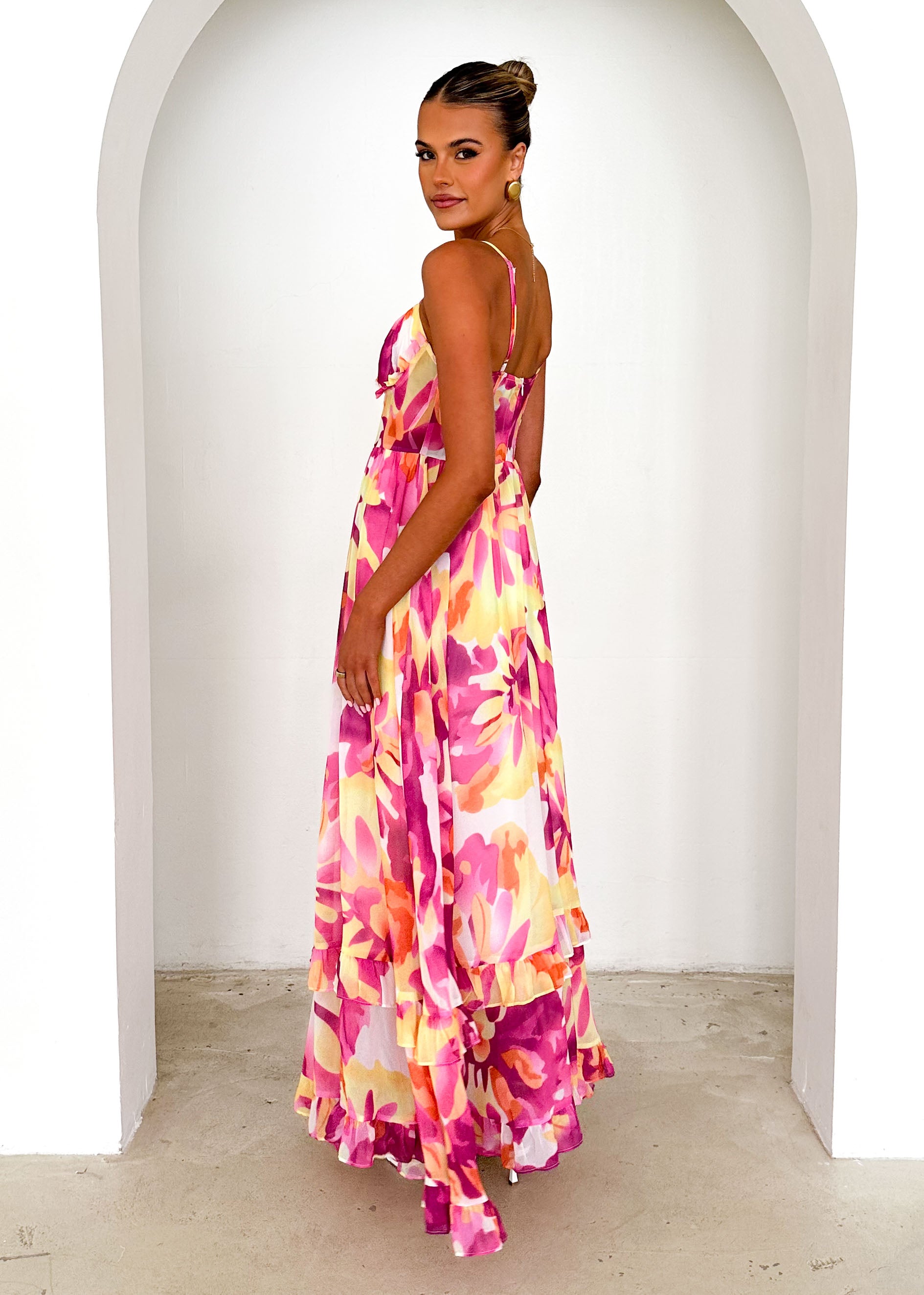 Iver Maxi Dress - Magenta Swirl