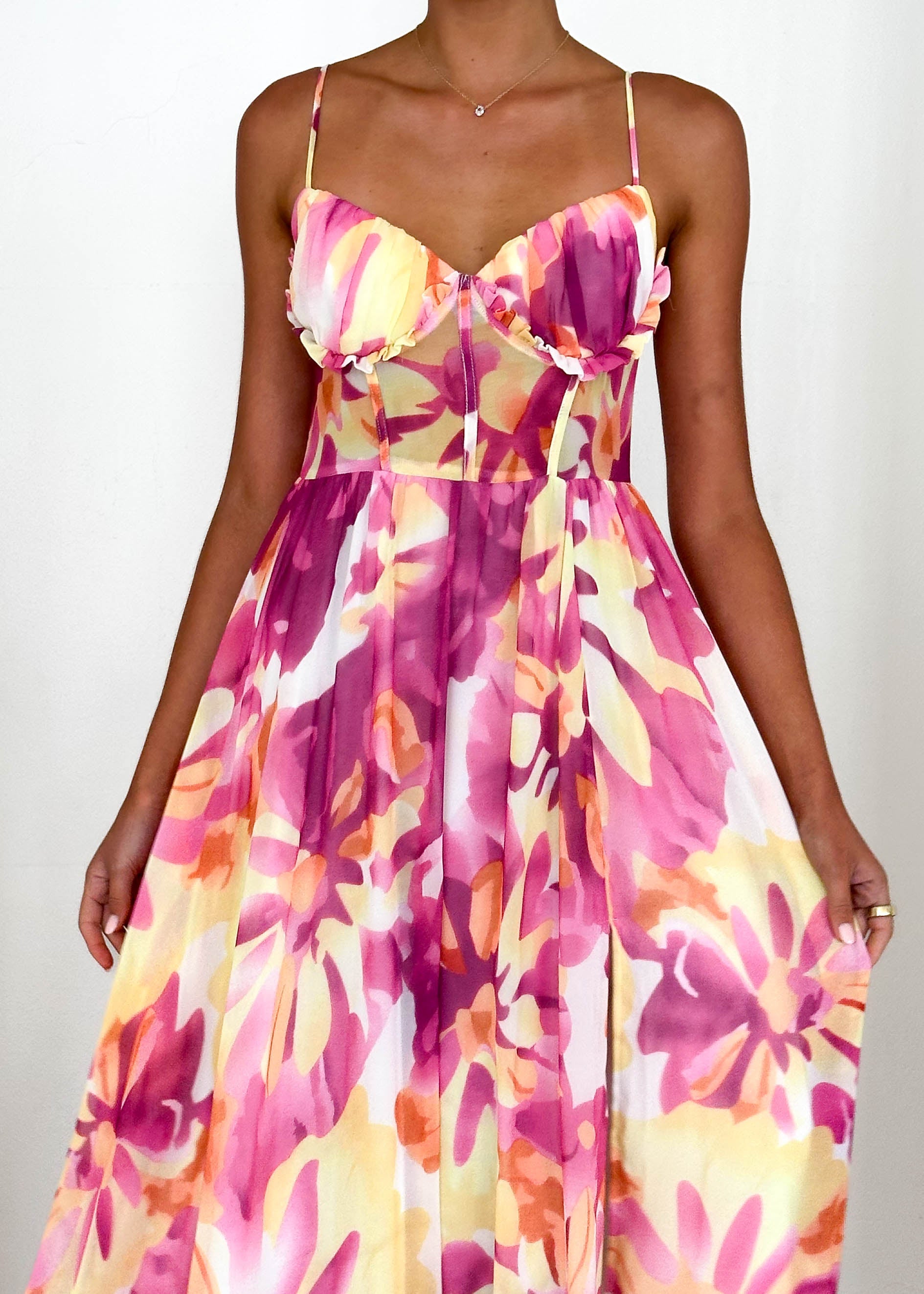 Iver Maxi Dress - Magenta Swirl