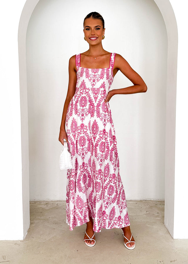 Wisteria Maxi Dress - Pink Abstract