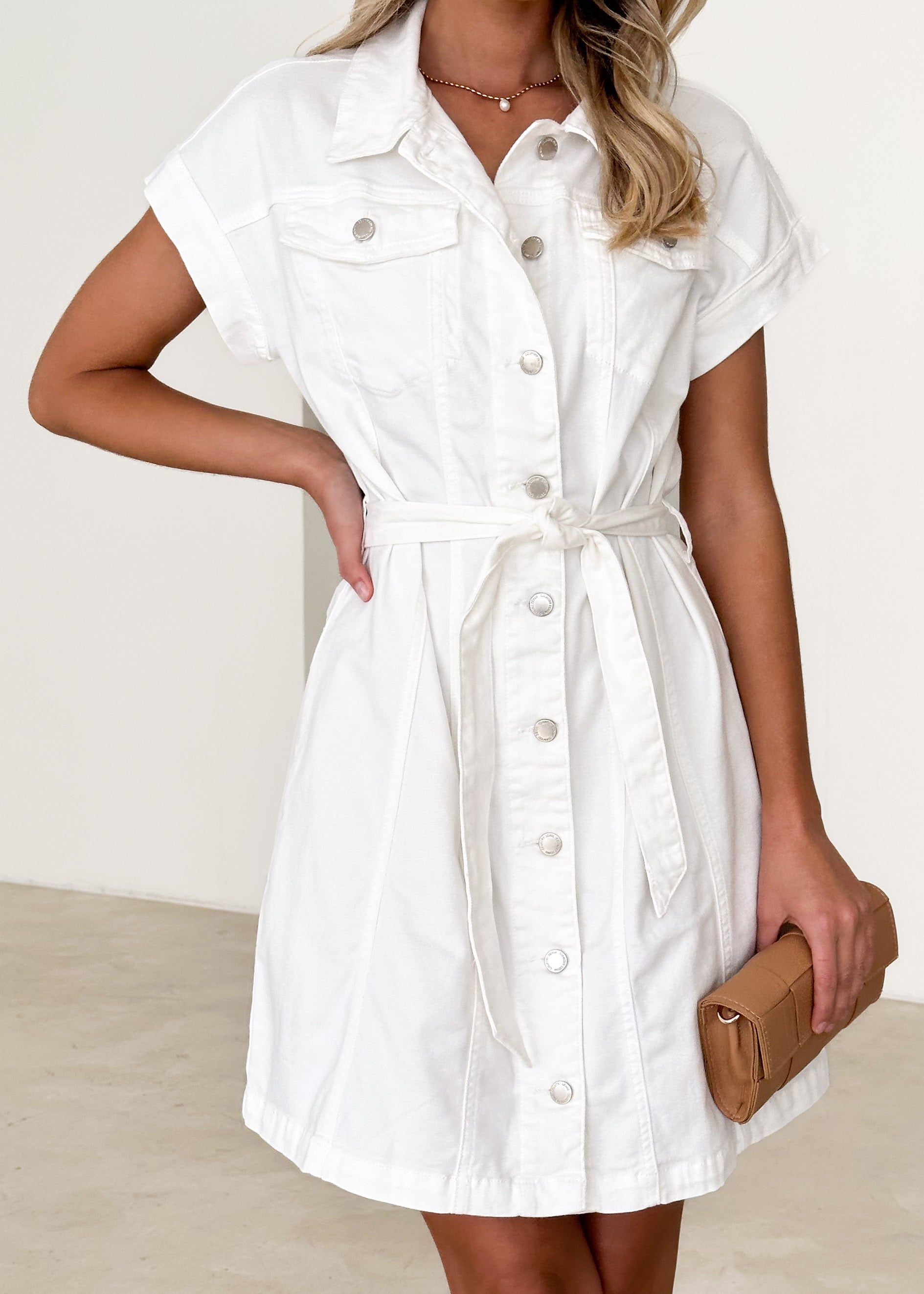 Flumie Denim Dress - Off White