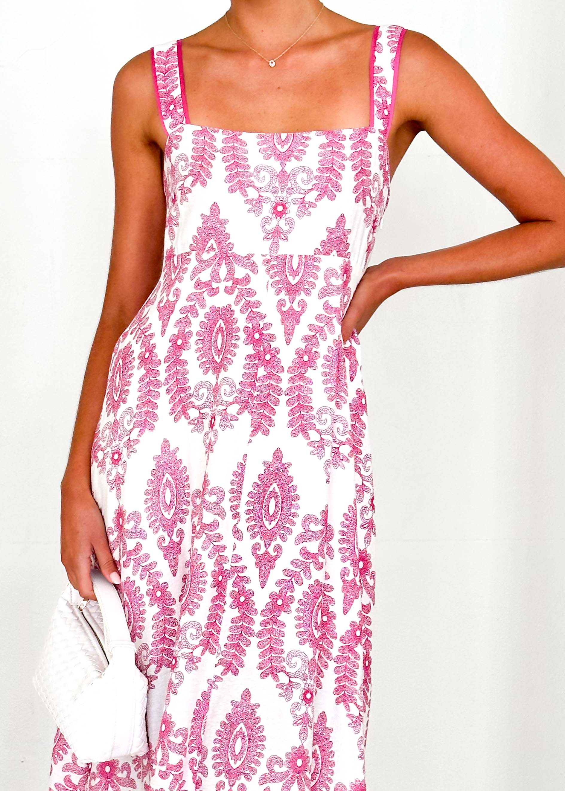 Wisteria Maxi Dress - Pink Abstract