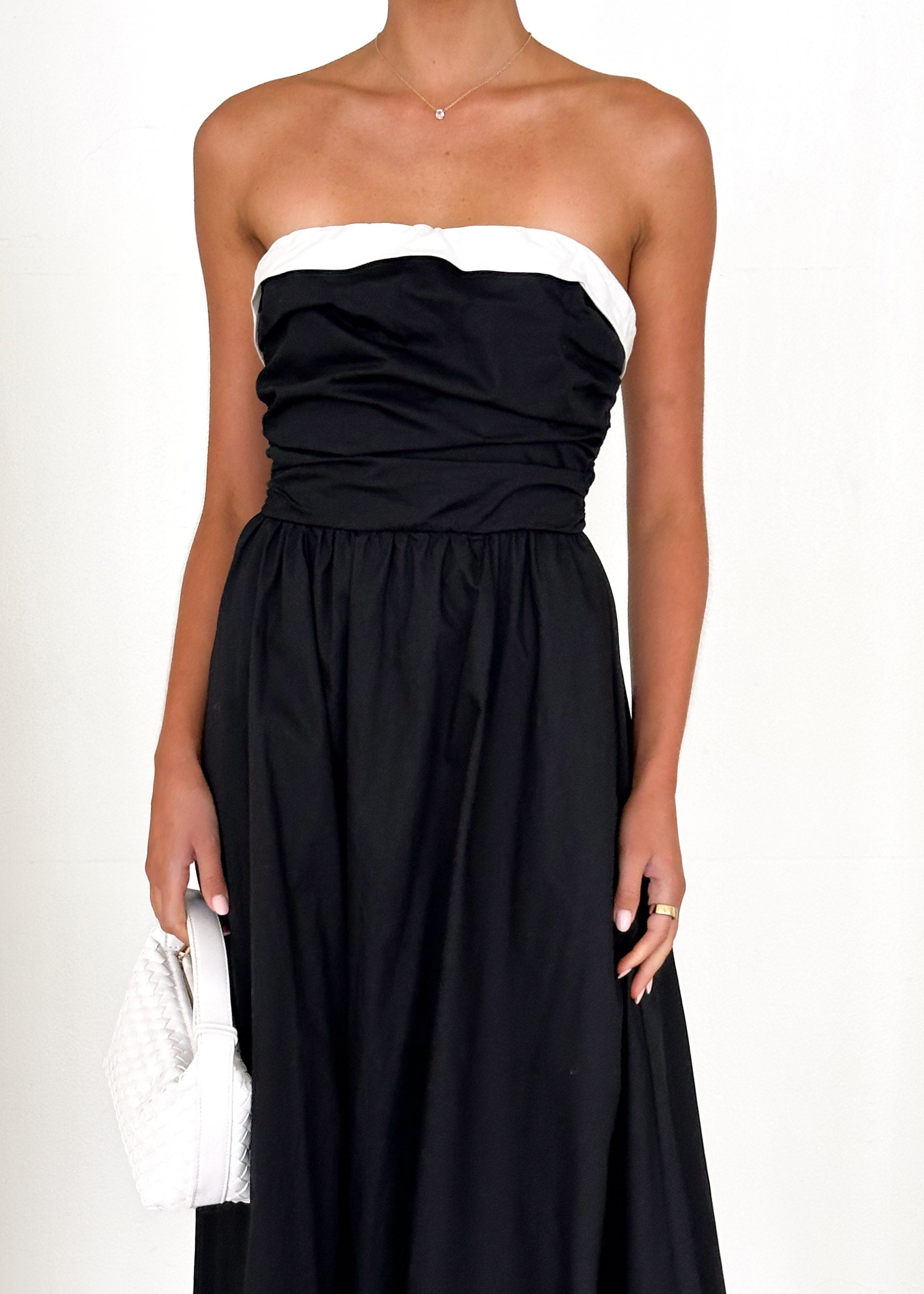 Sahara Strapless Midi Dress - Black