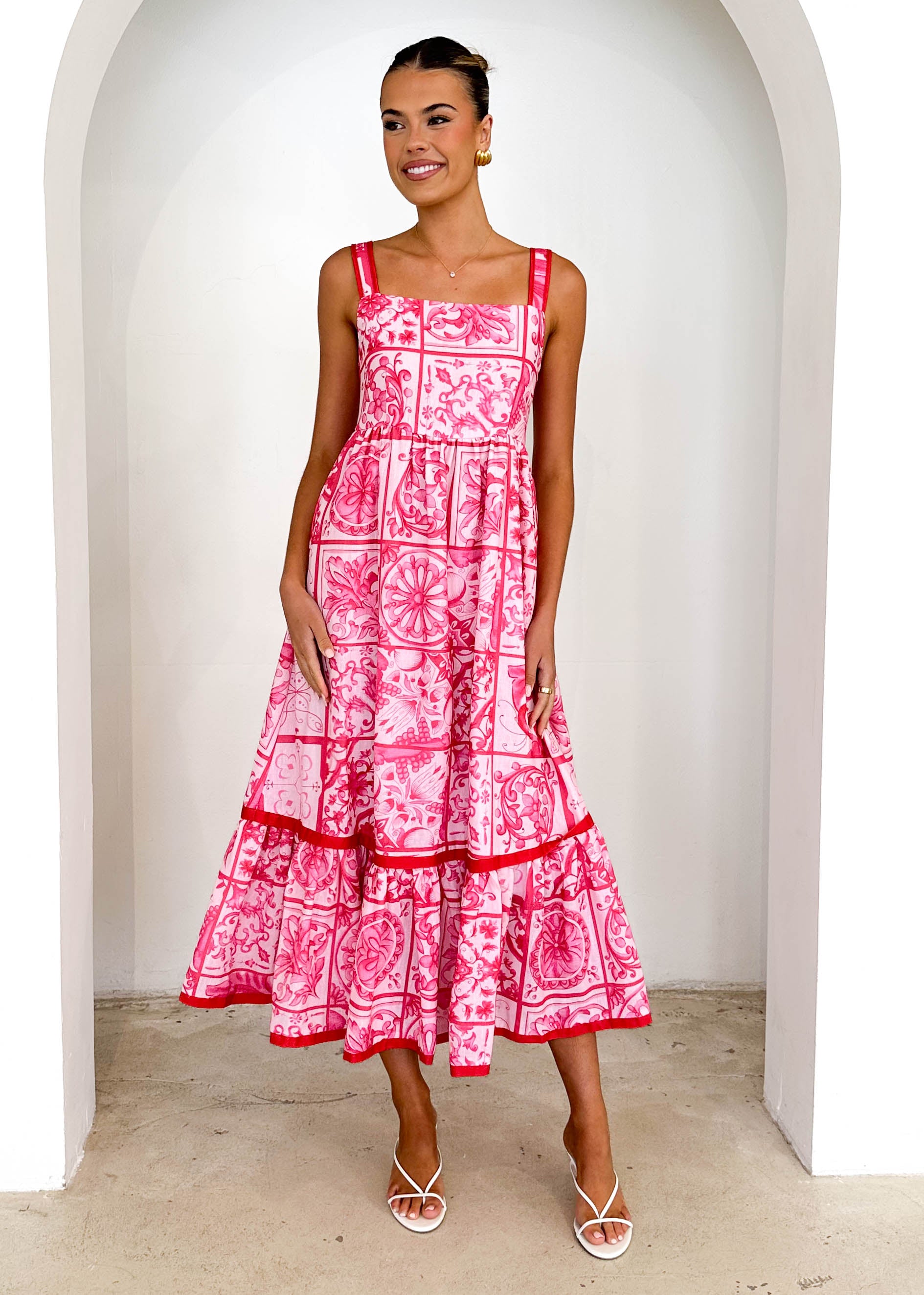 Diaz Maxi Dress - Pink Tile