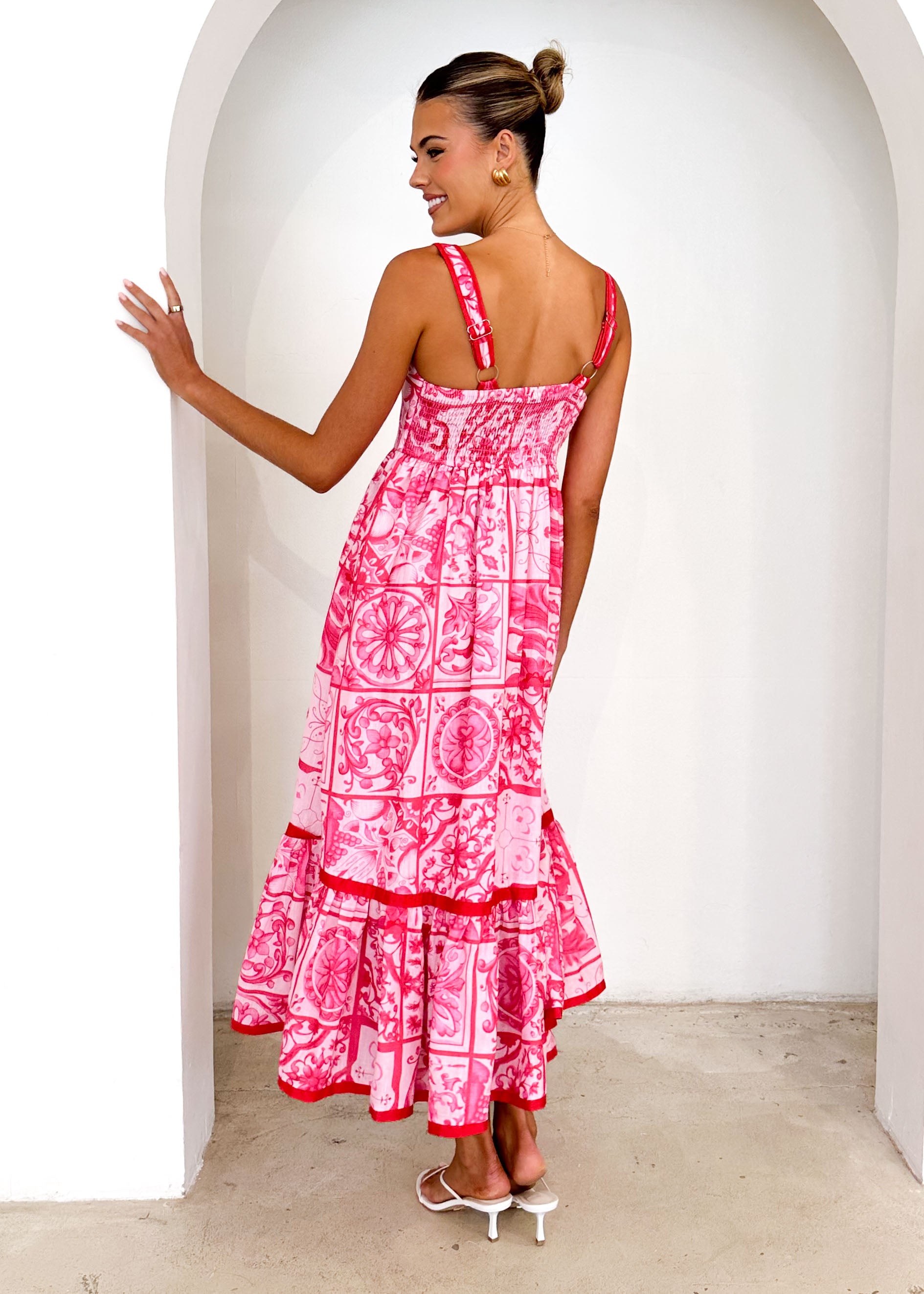 Diaz Maxi Dress - Pink Tile