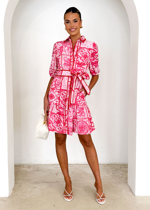 Tahaa Dress - Pink Tile