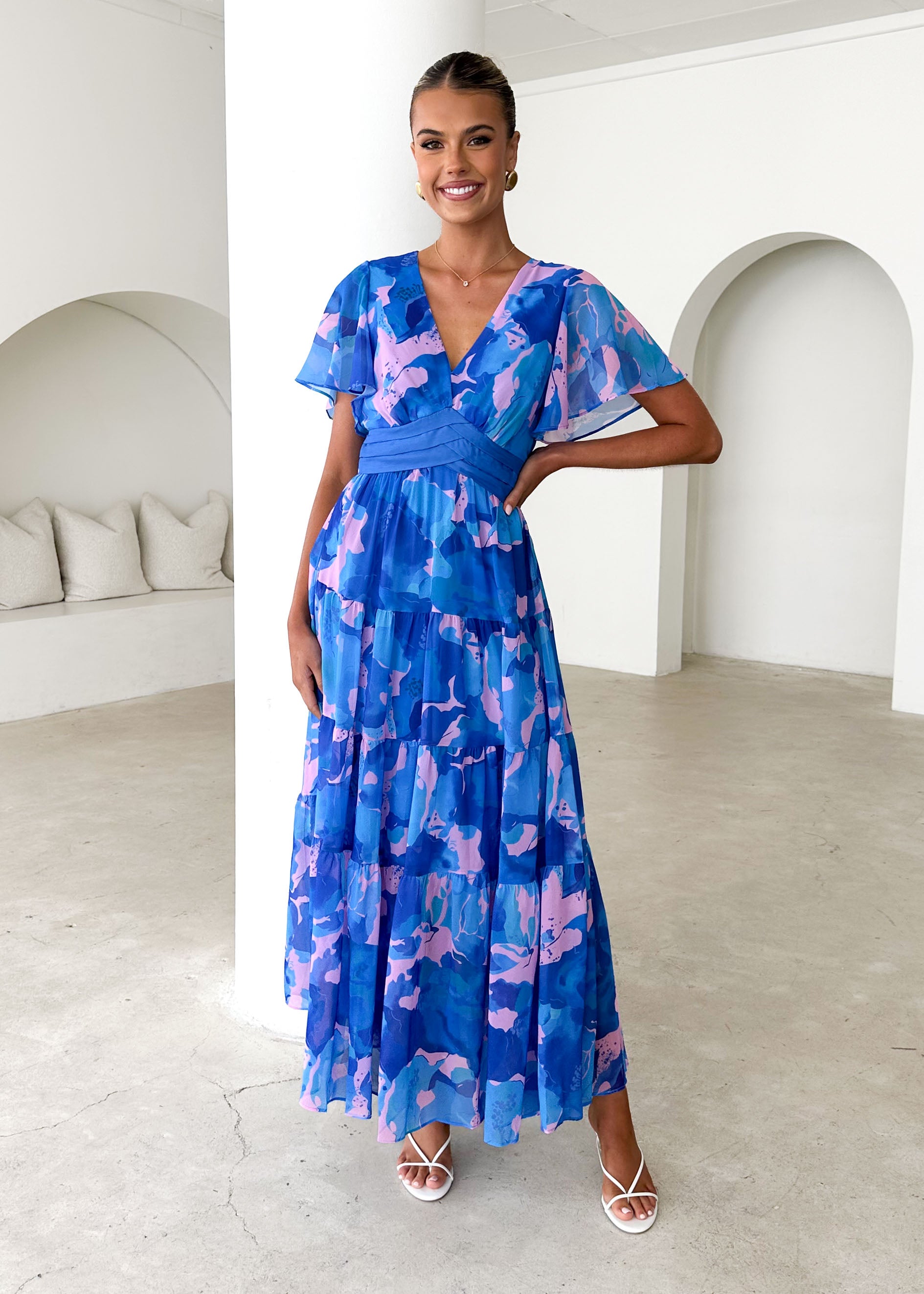 PRE-ORDER: Gracelands Maxi Dress - Blue Rush