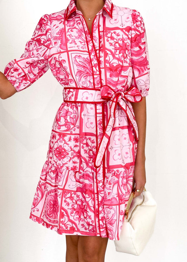 Tahaa Dress - Pink Tile