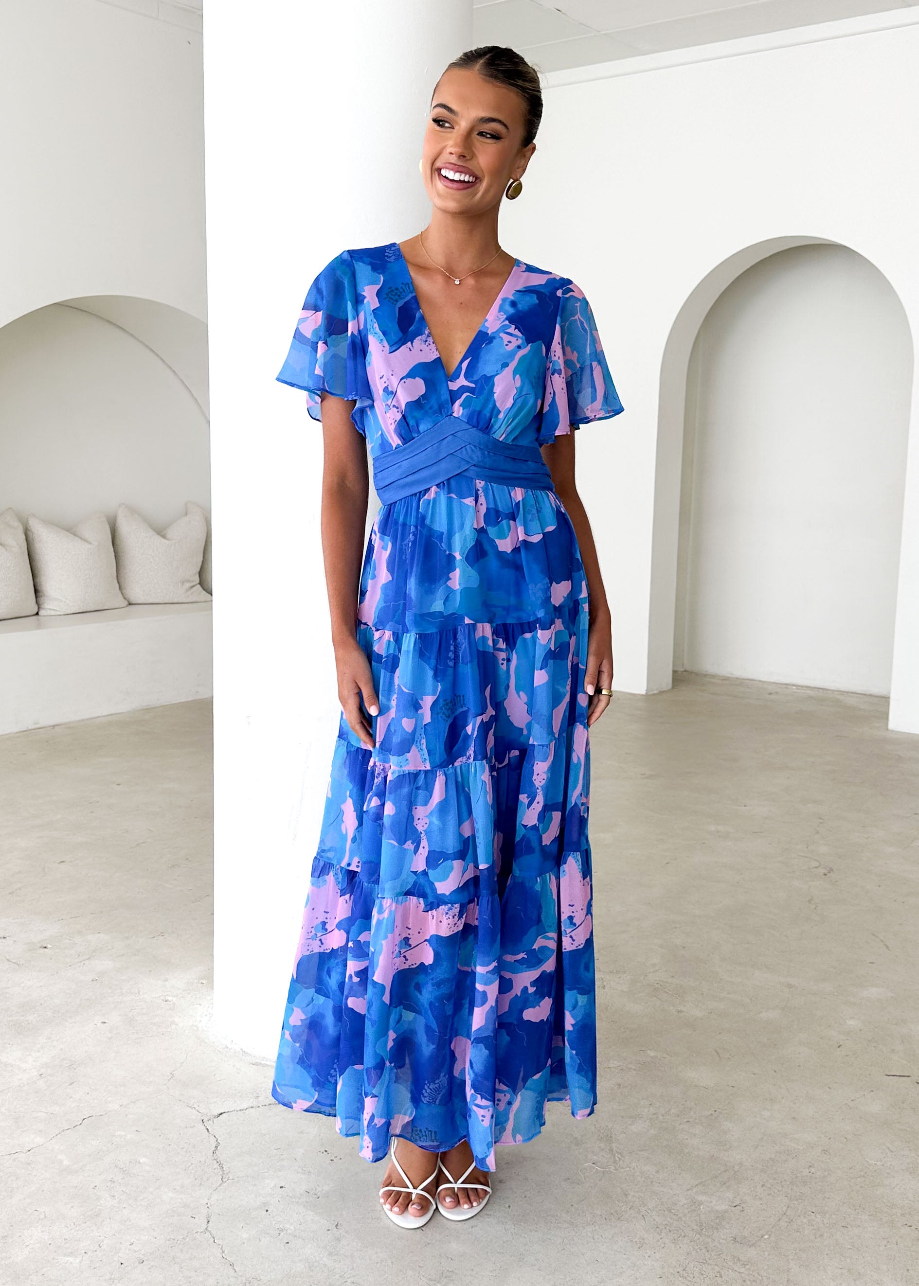 PRE-ORDER: Gracelands Maxi Dress - Blue Rush