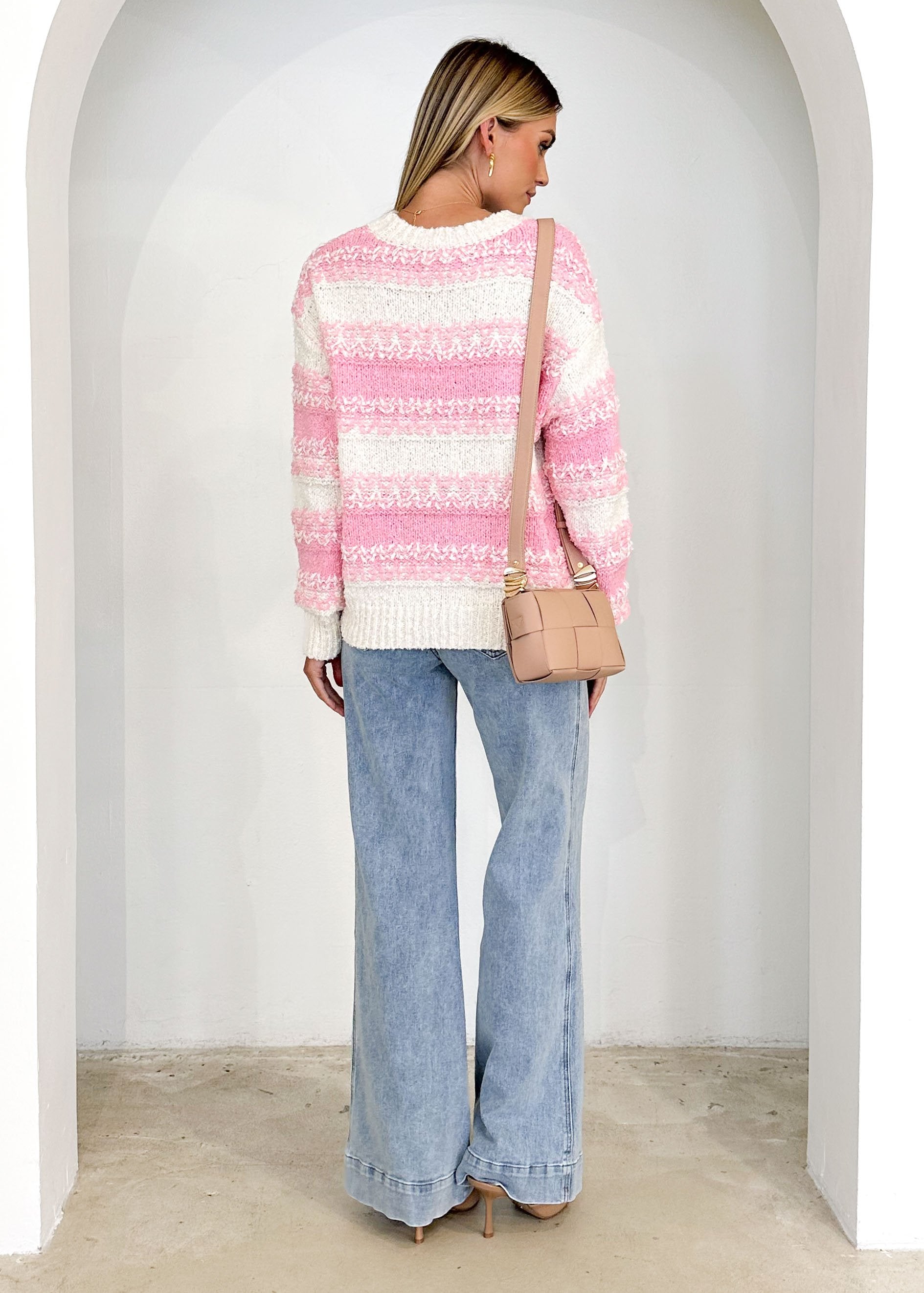 Caspian Sweater - Pink Stripe