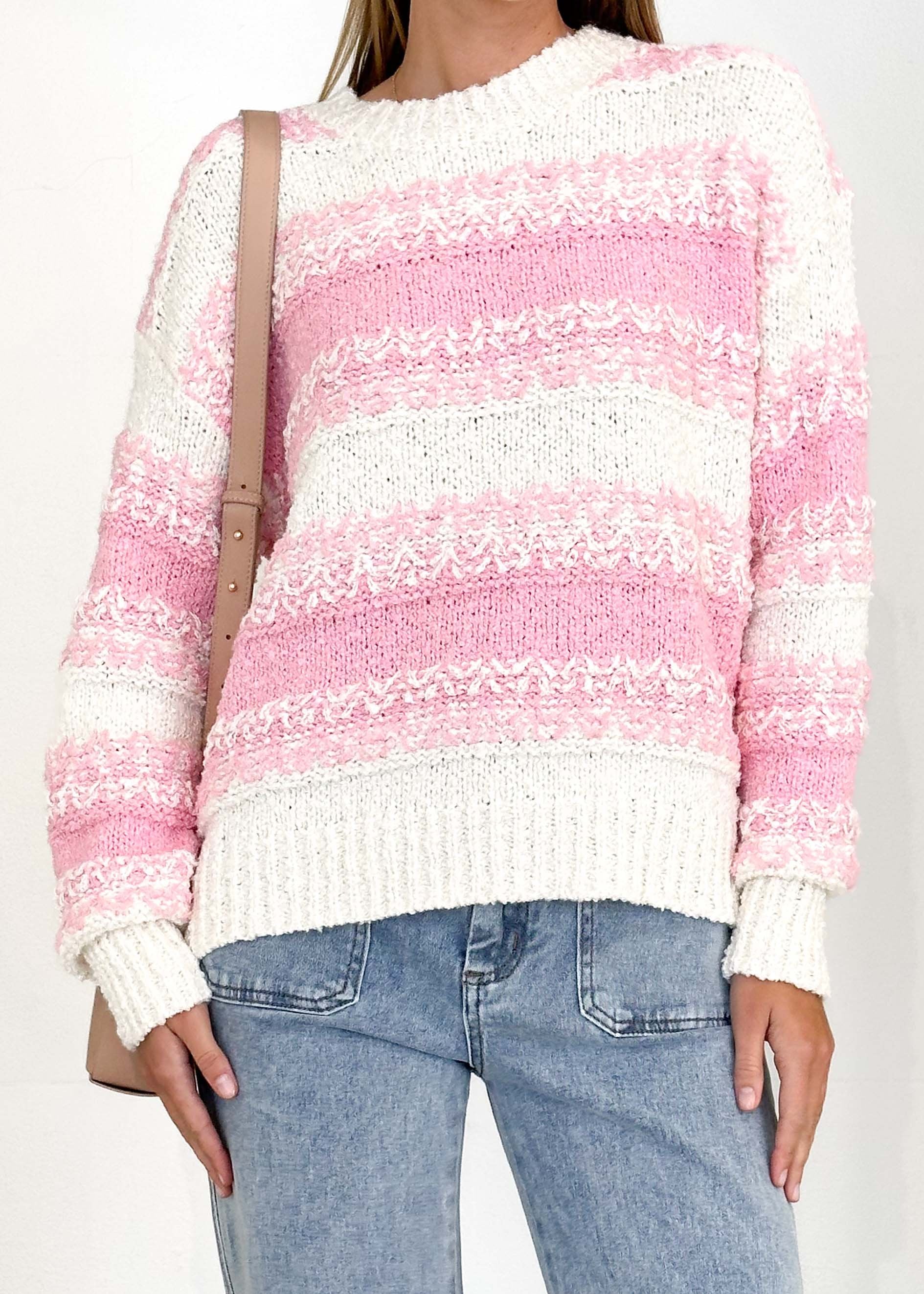 Caspian Sweater - Pink Stripe