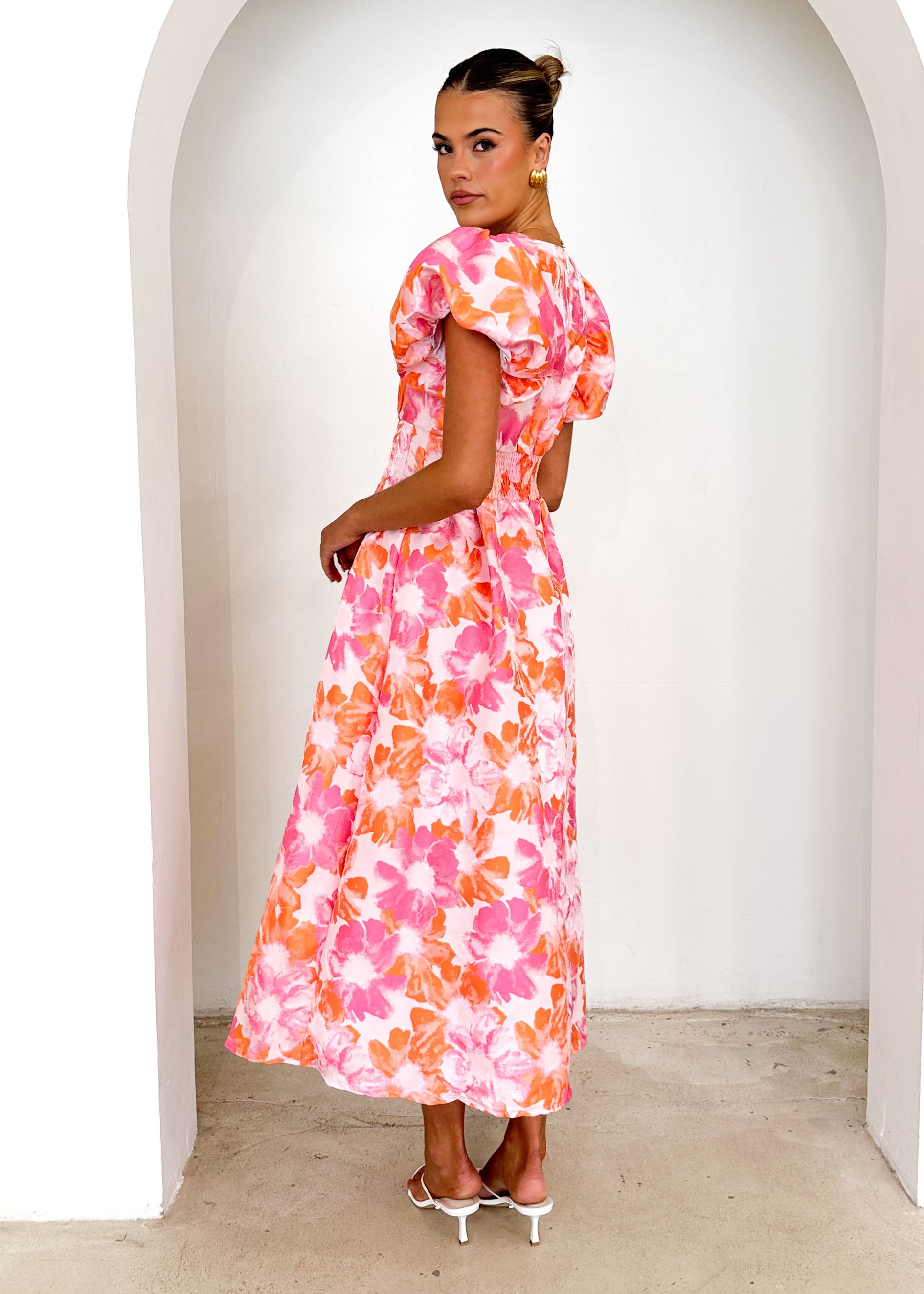 Baske Midi Dress - Sunset Floral