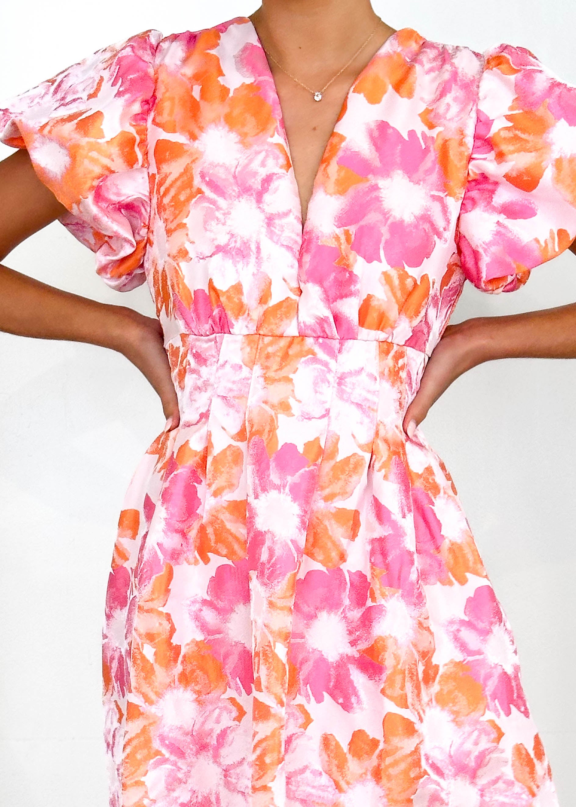 Baske Midi Dress - Sunset Floral