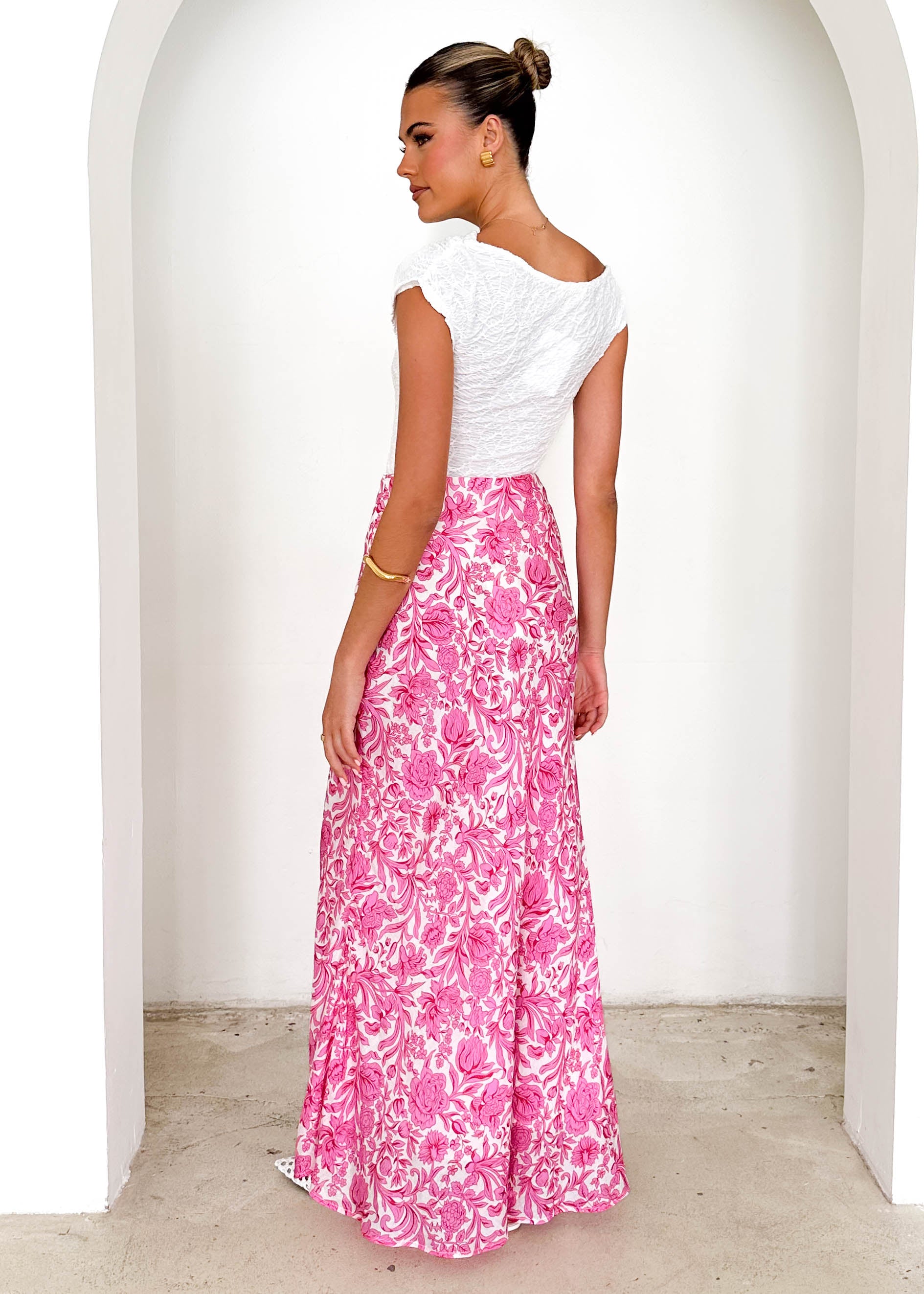 Tammy Maxi Skirt - Pink Floral