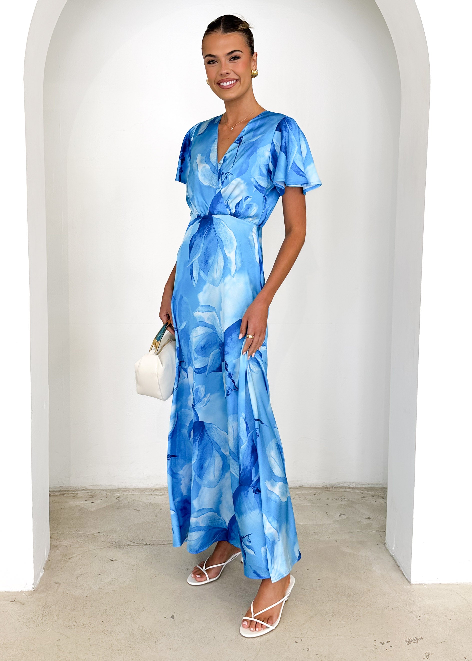 Delphine Maxi Dress - Blue Flowers