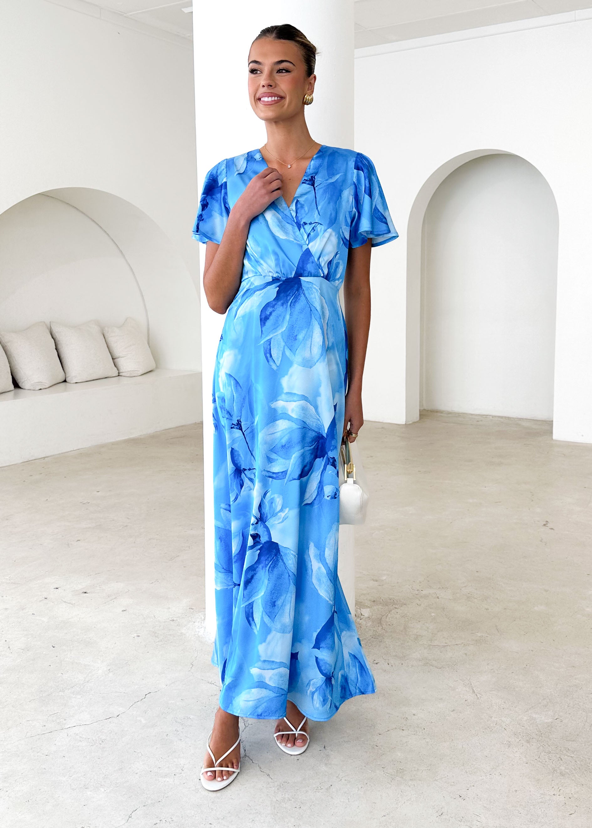 Delphine Maxi Dress - Blue Flowers