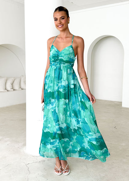 ワンピース jnhearts Tack dress/Blue Green 36 Tahitian Midi Dress - Green Rush – Gingham & Heels