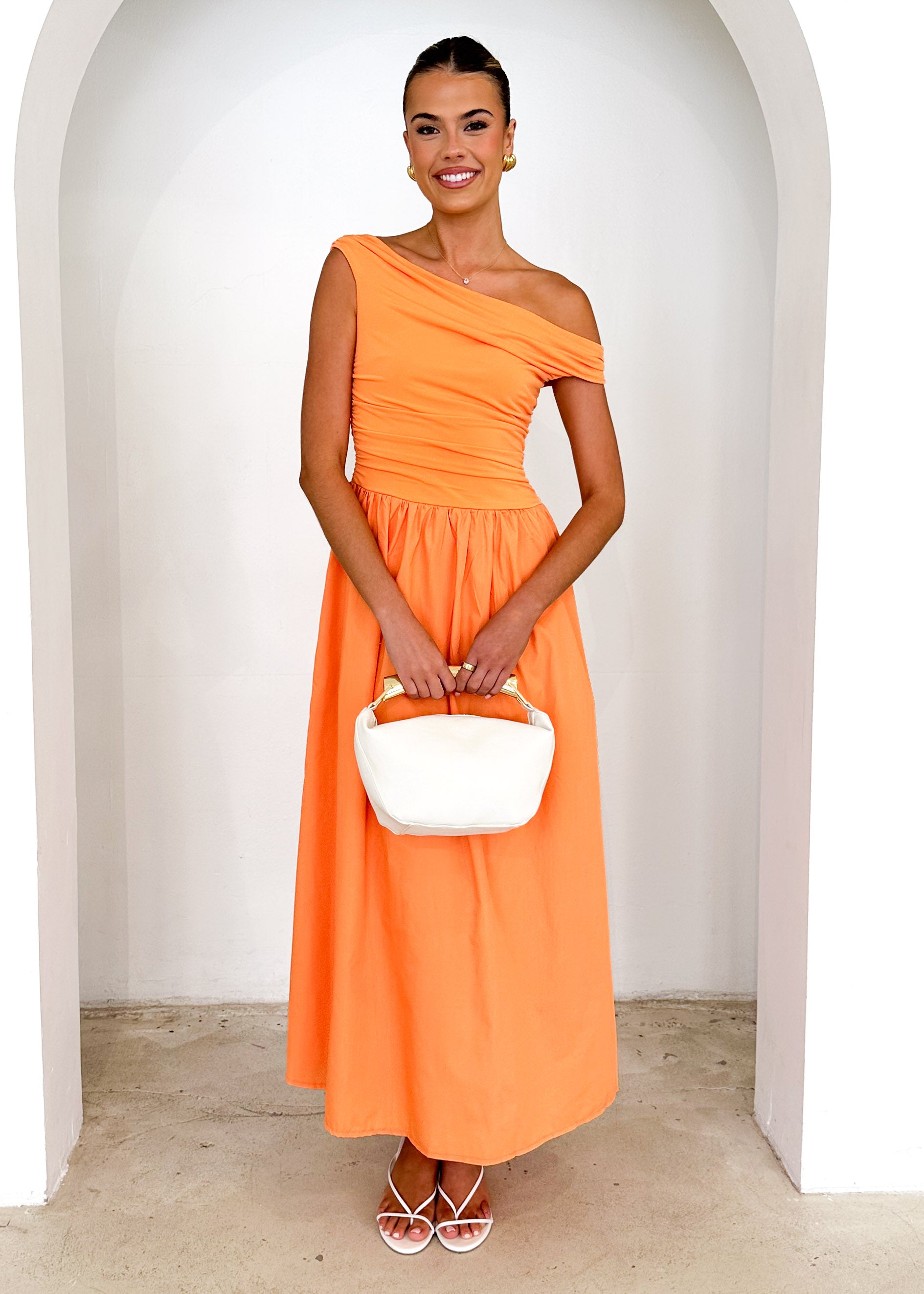 Innes Off Shoulder Maxi Dress - Orange