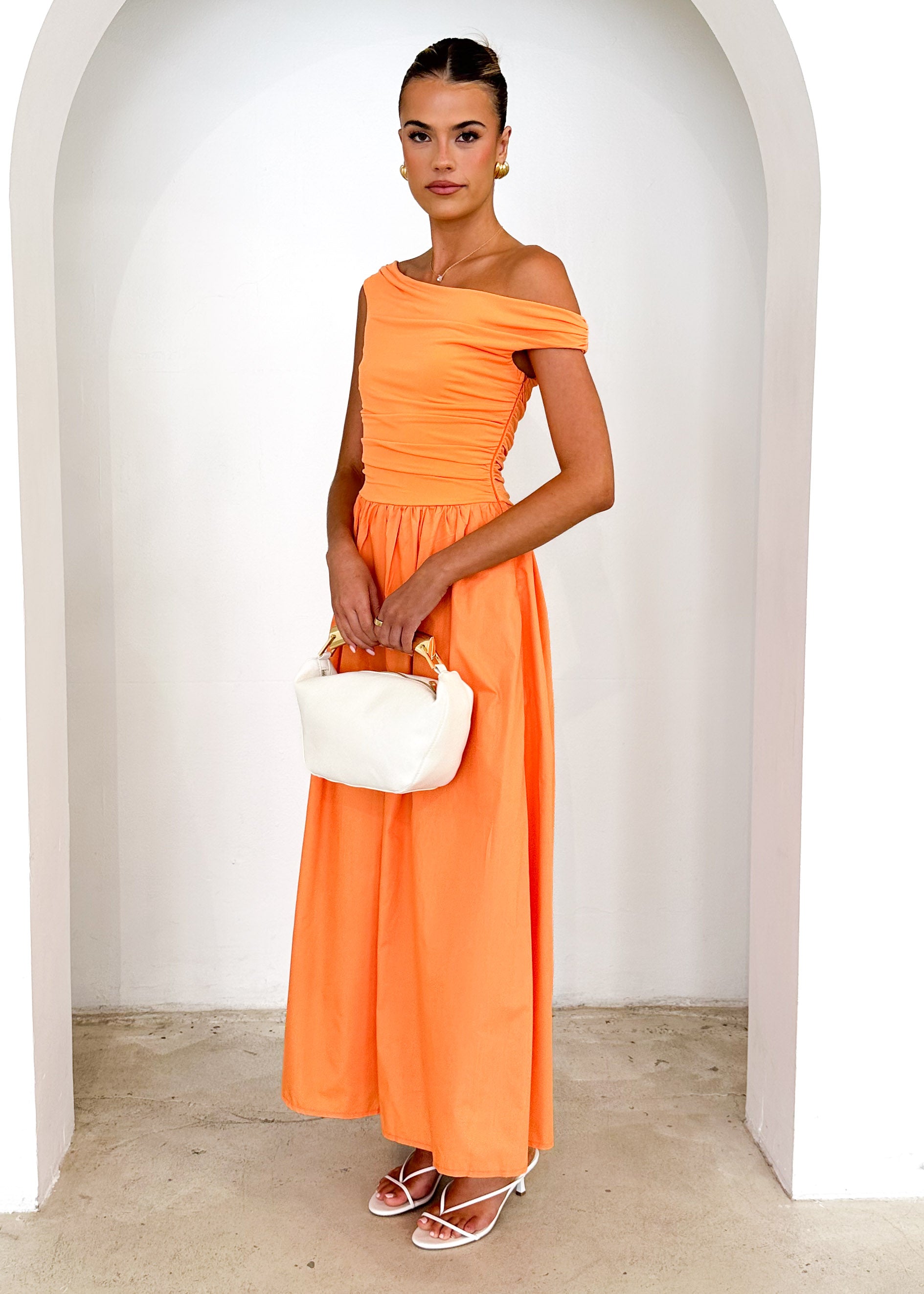 Innes Off Shoulder Maxi Dress - Orange