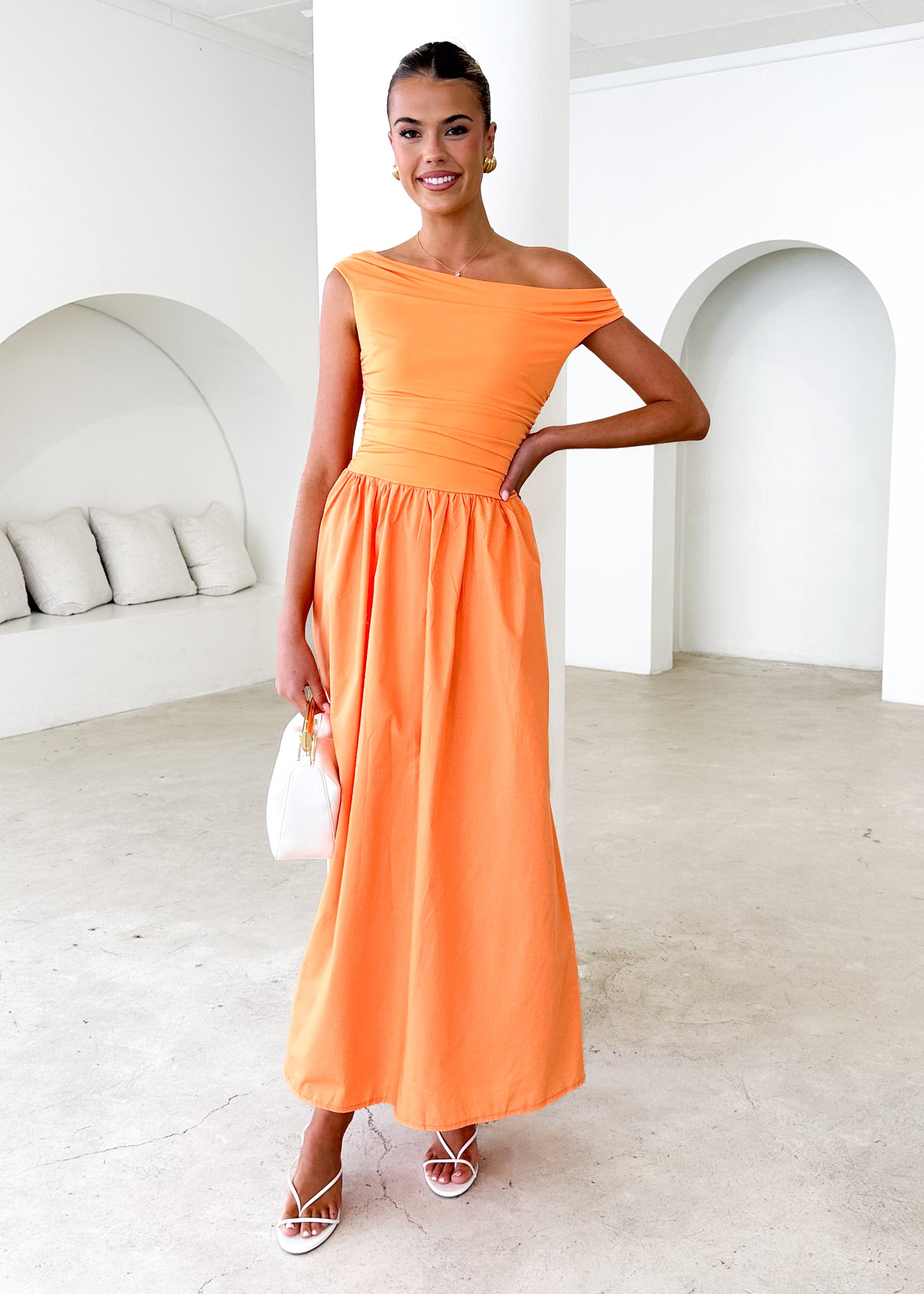 Innes Off Shoulder Maxi Dress - Orange