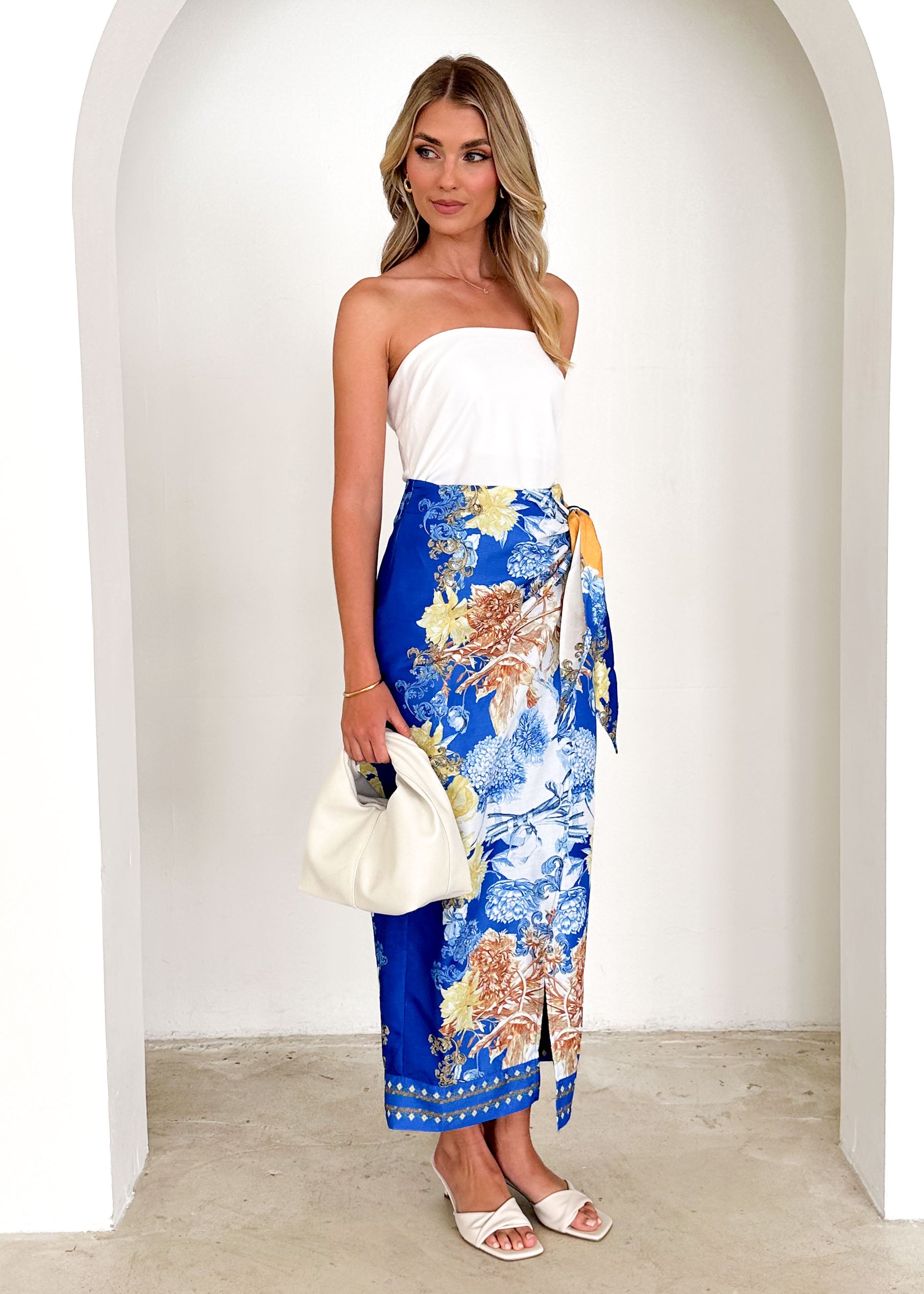 Gemini Midi Skirt - China Doll Blue