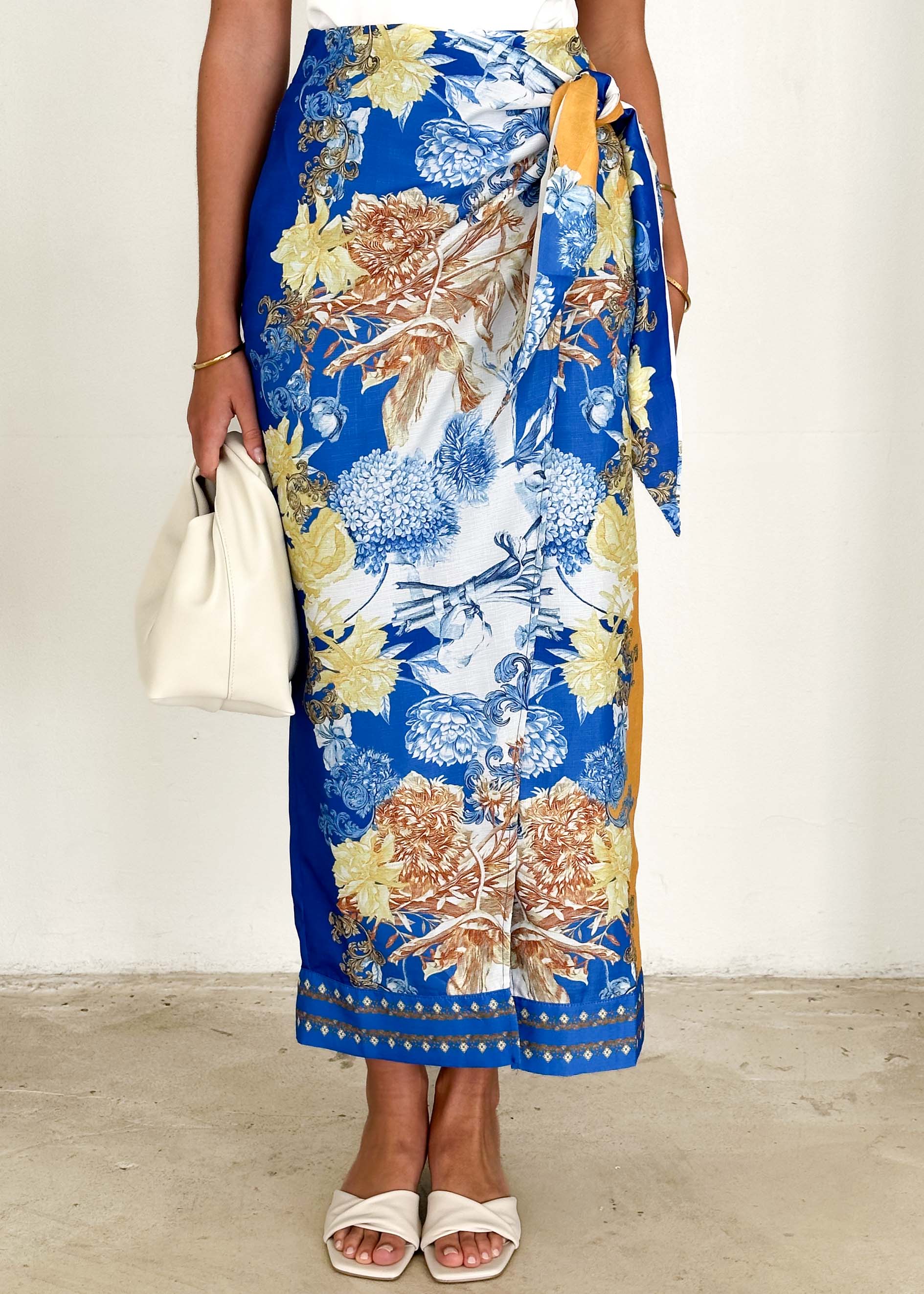 Gemini Midi Skirt - China Doll Blue