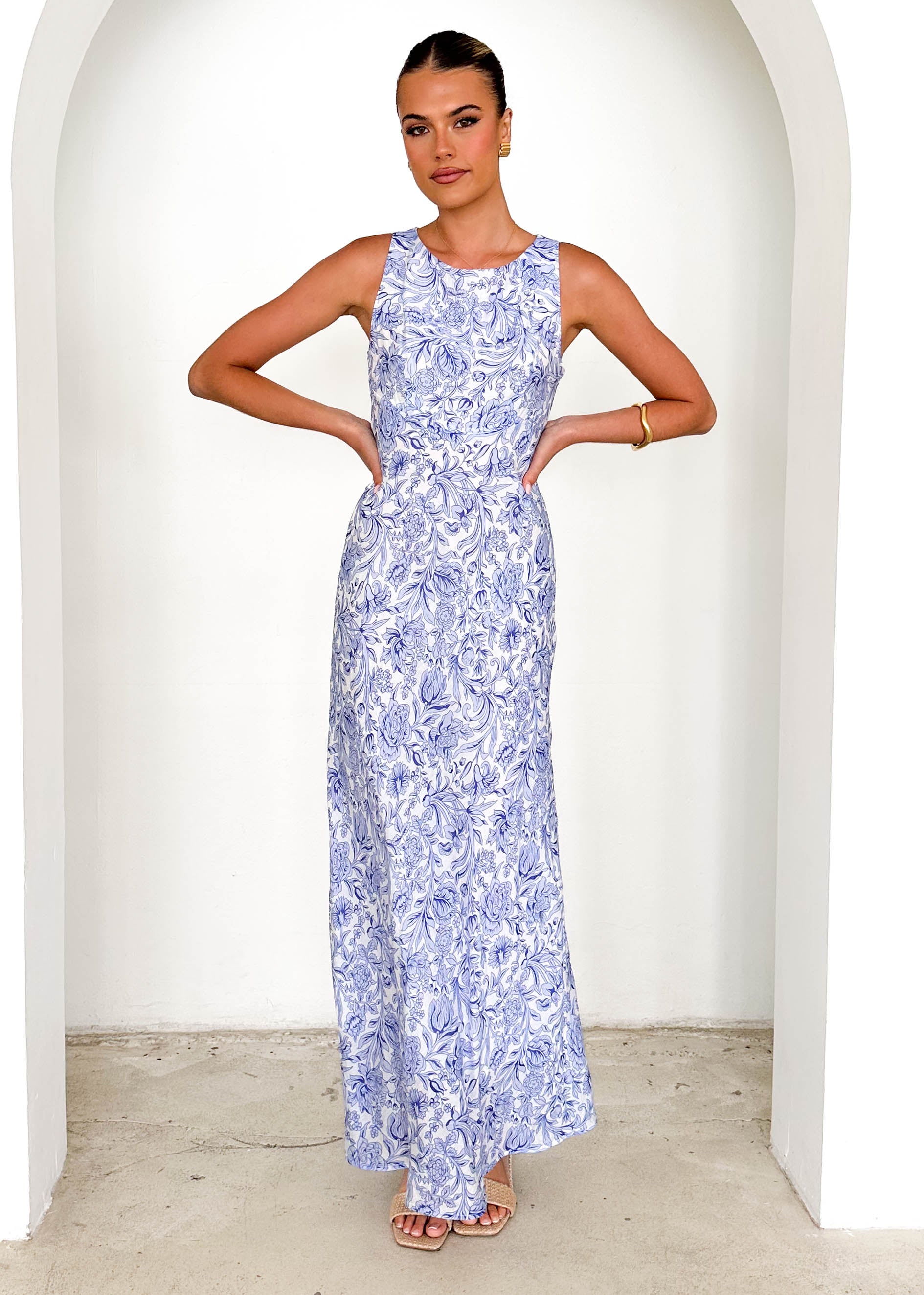 Natasha Maxi Dress - Blue Floral