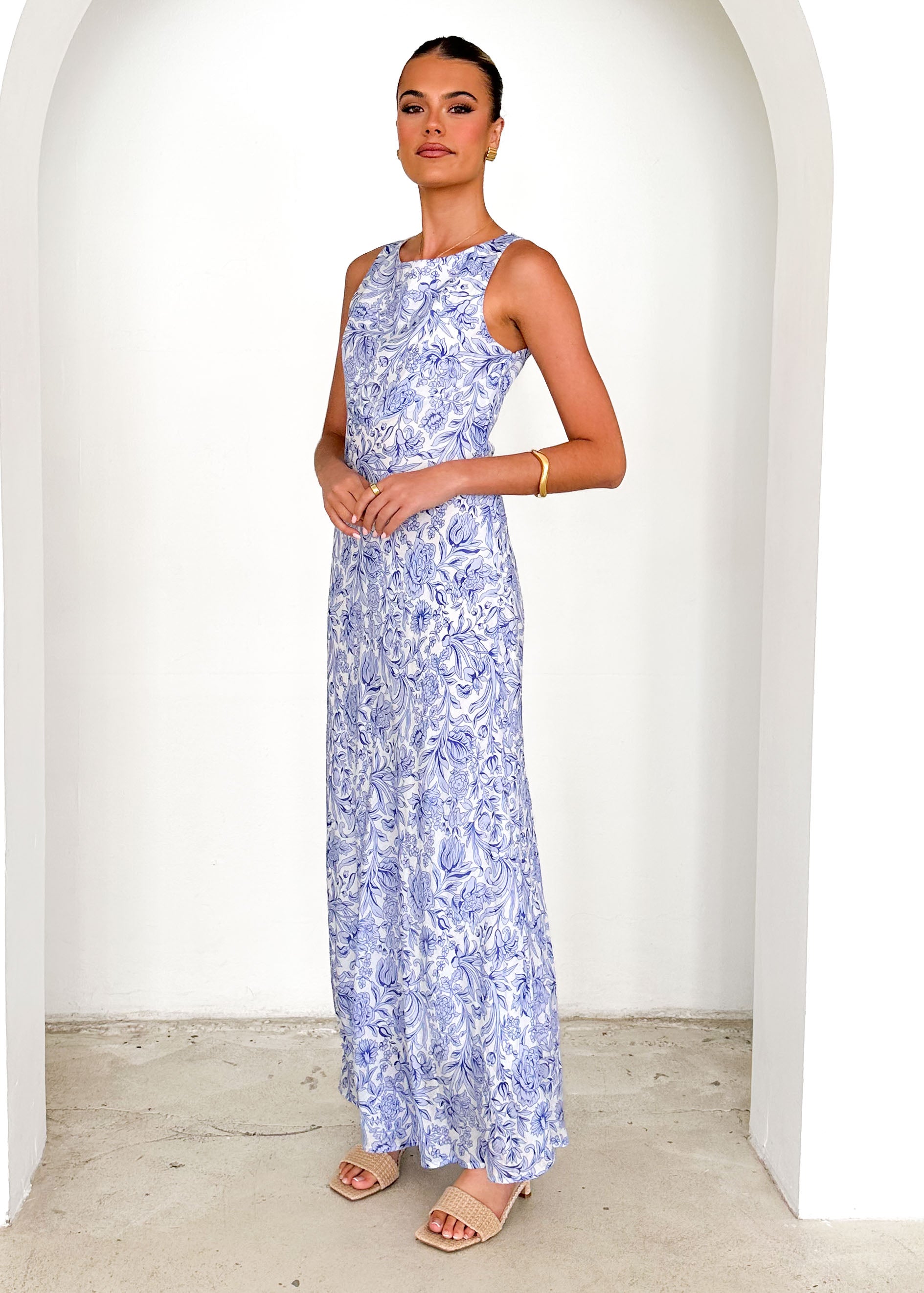 Natasha Maxi Dress - Blue Floral