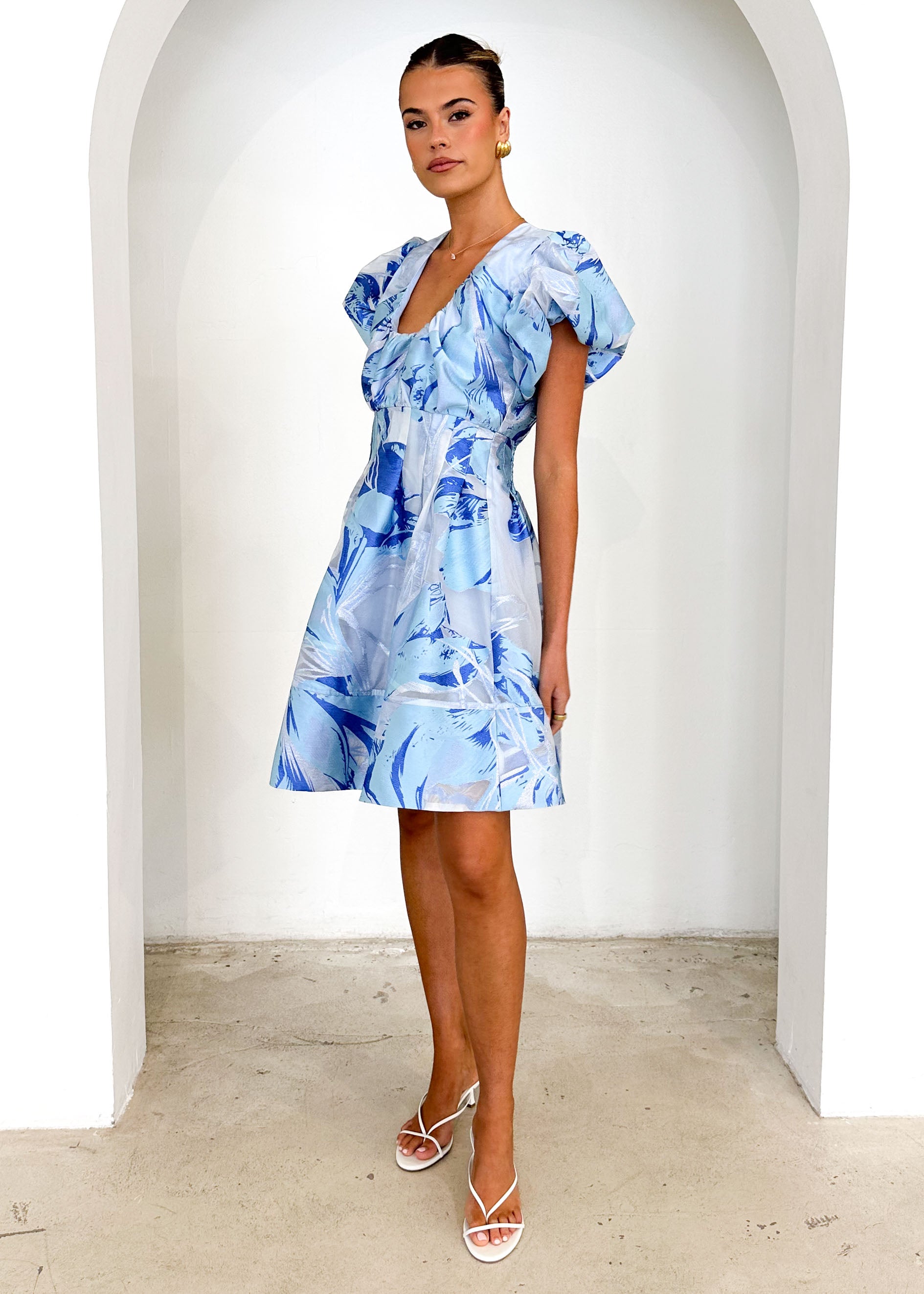 Dayna Dress - Sky Jacquard