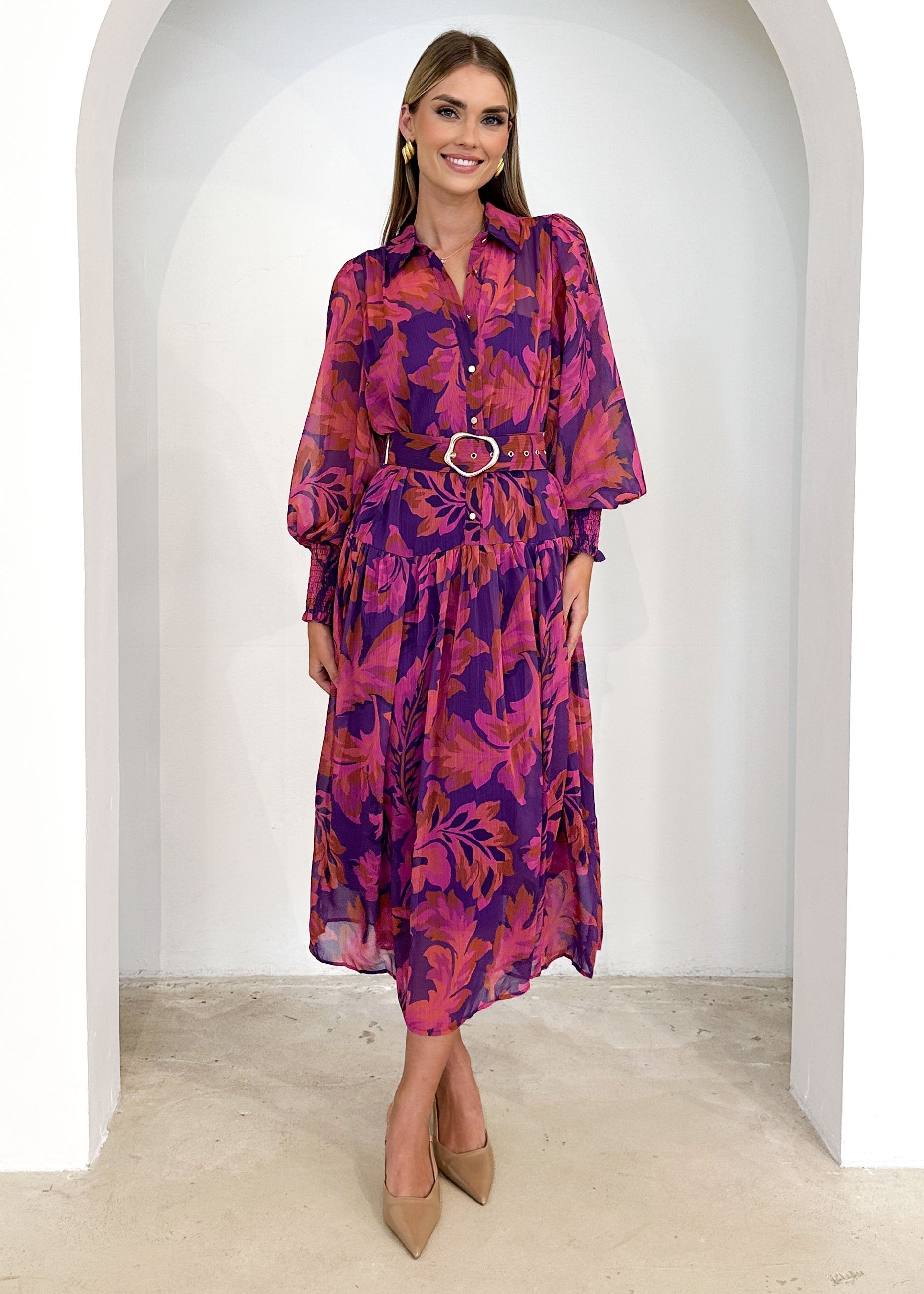 Ambrosia Maxi Dress - Magenta Floral