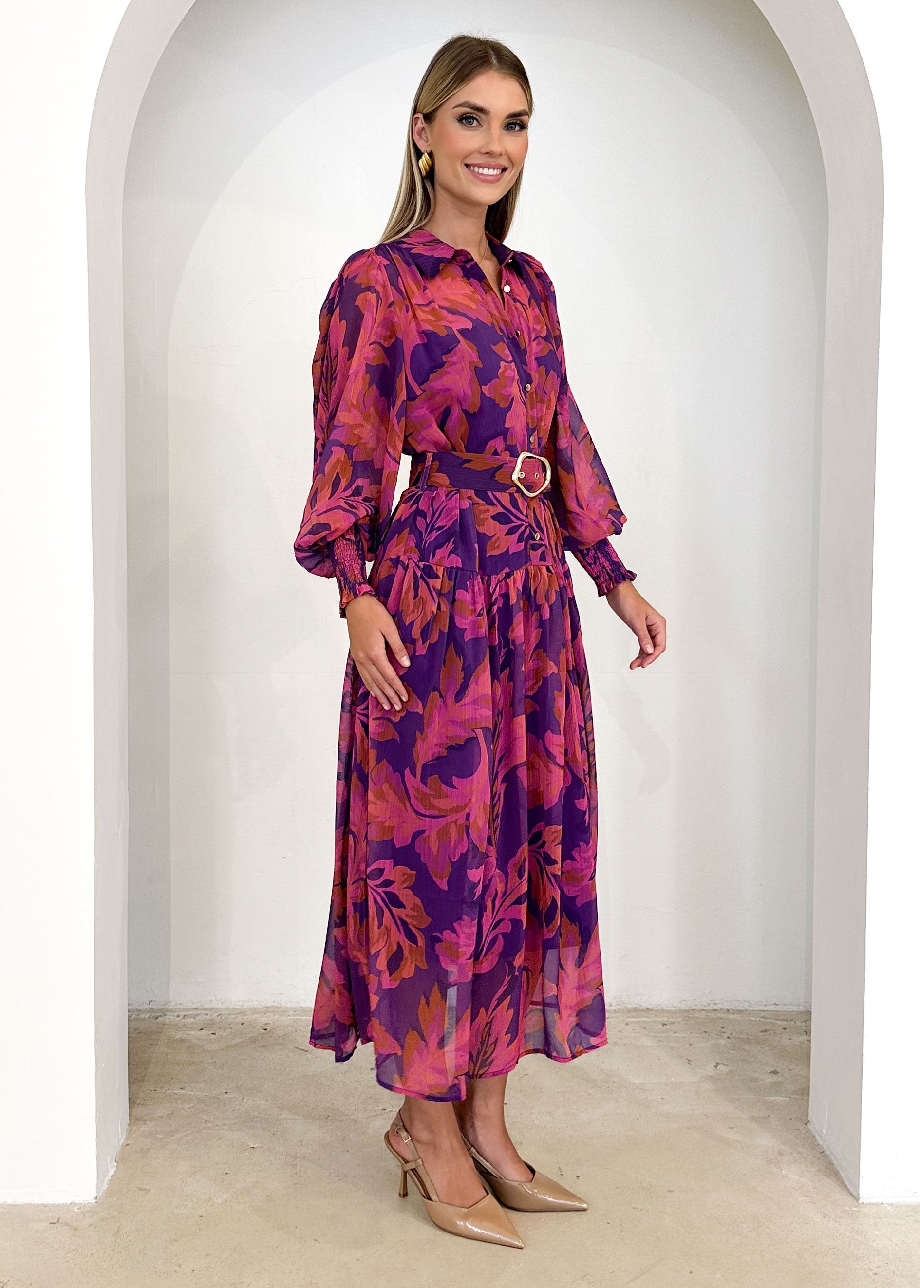 Ambrosia Maxi Dress - Magenta Floral