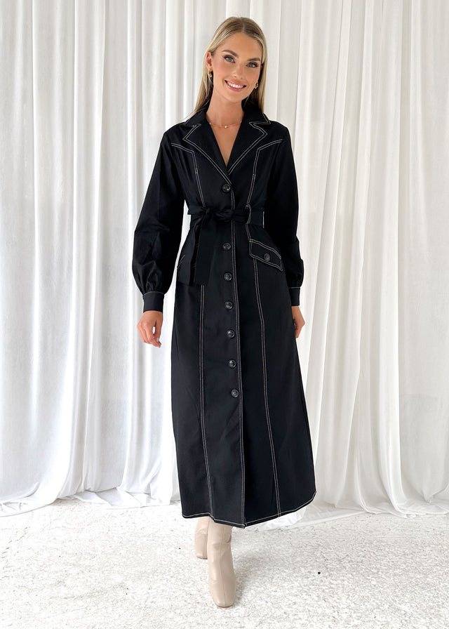 Tearoe Denim Maxi Dress - Black