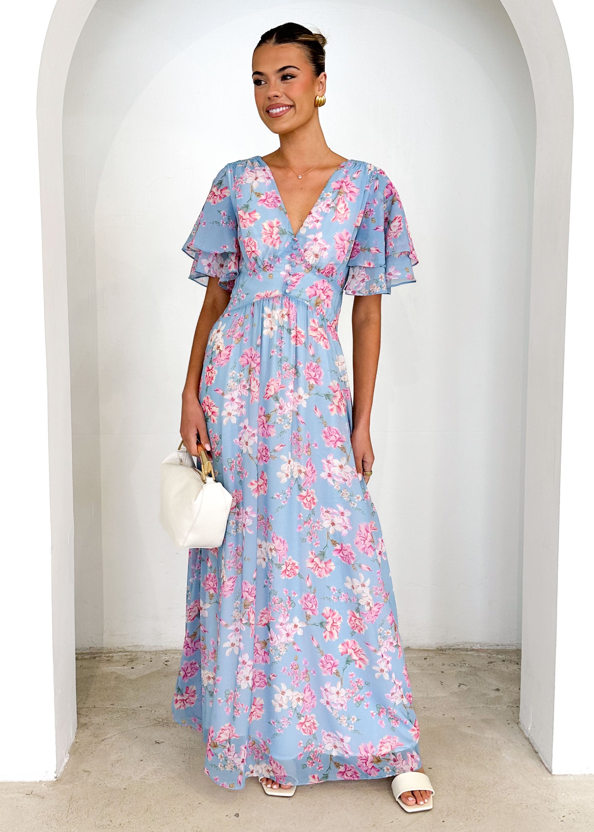 Delilah Maxi Dress - Blue Carnation