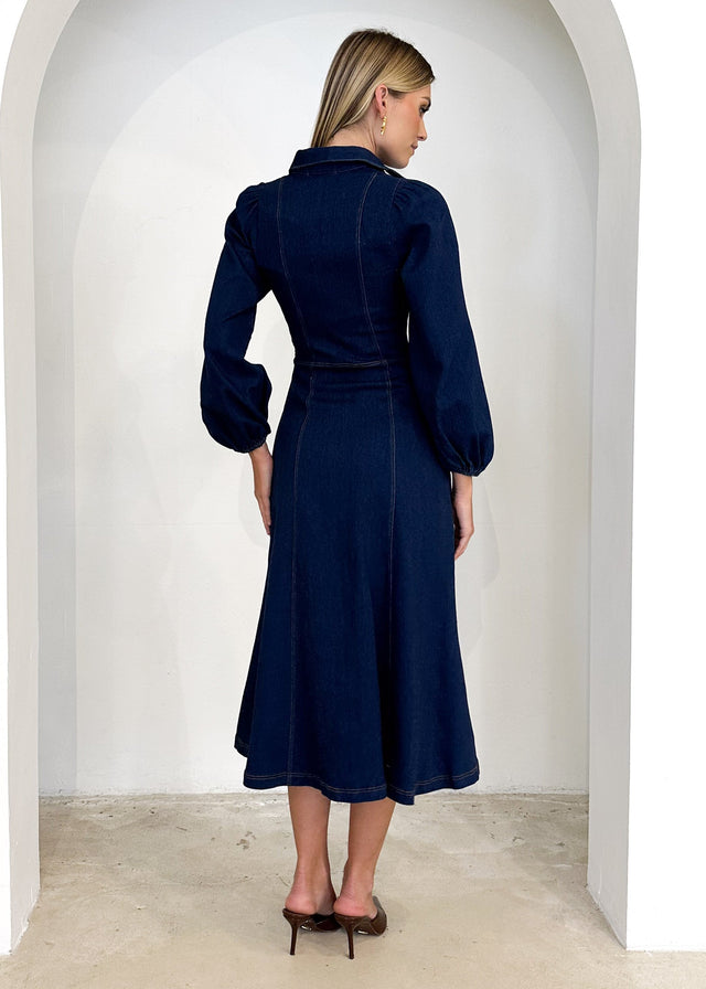 Cooper Denim Midi Dress - Indigo