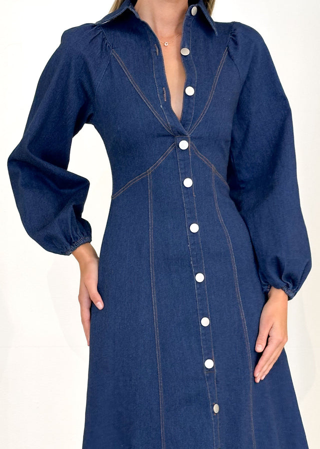 Cooper Denim Midi Dress - Indigo