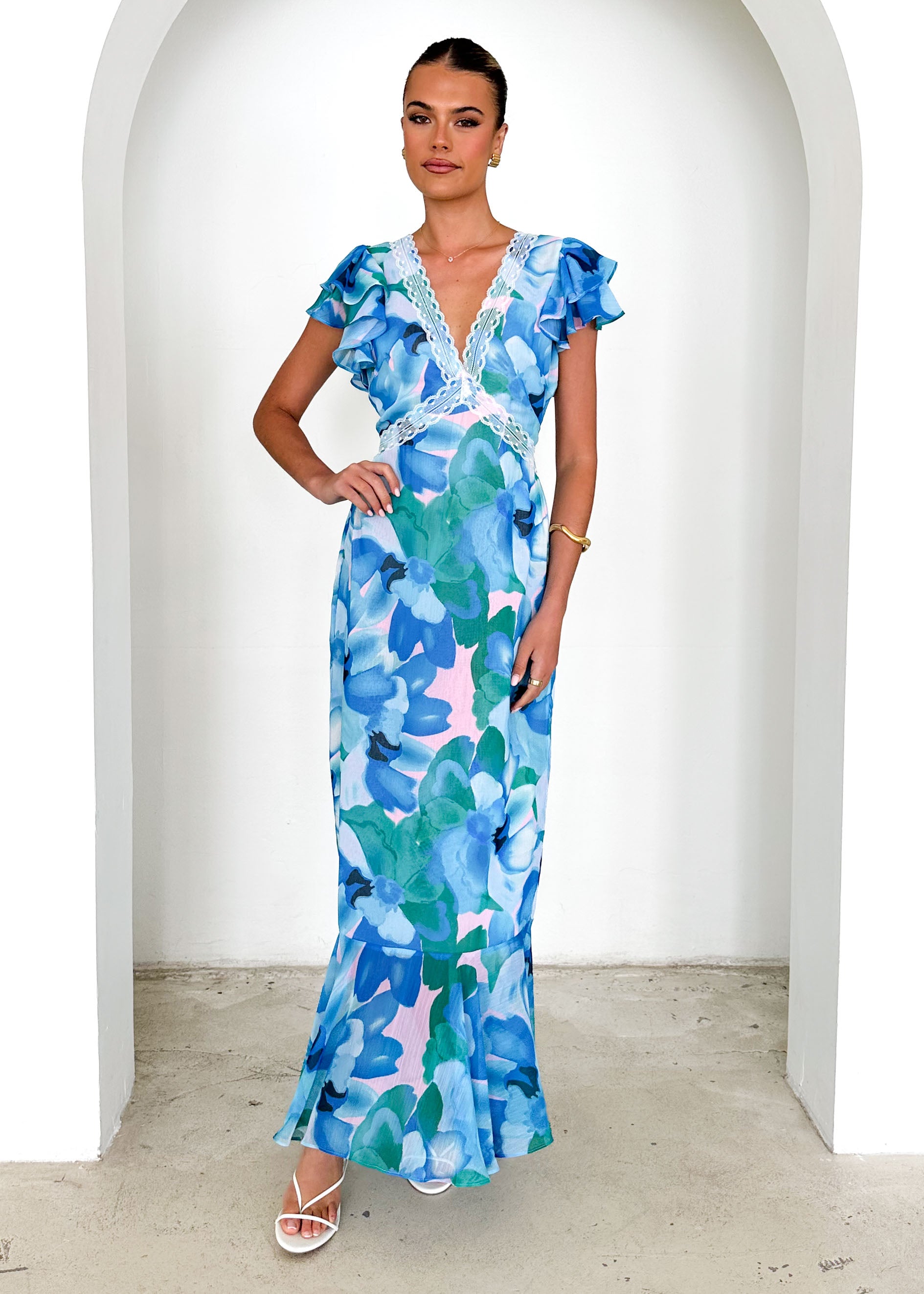 Peyton Maxi Dress - Blue Blooms