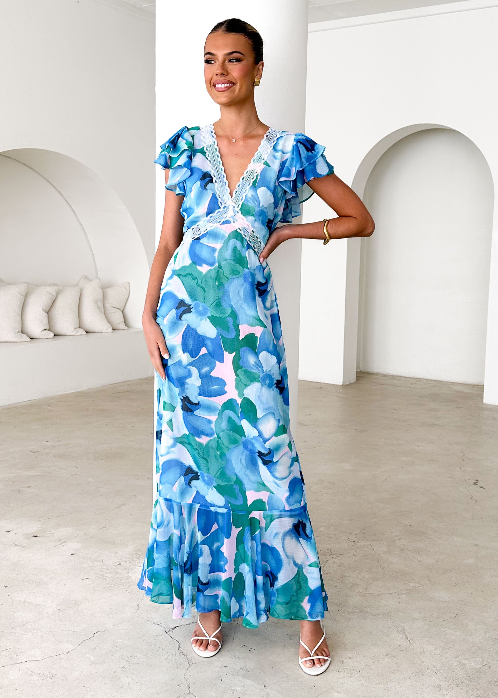 Peyton Maxi Dress - Blue Blooms