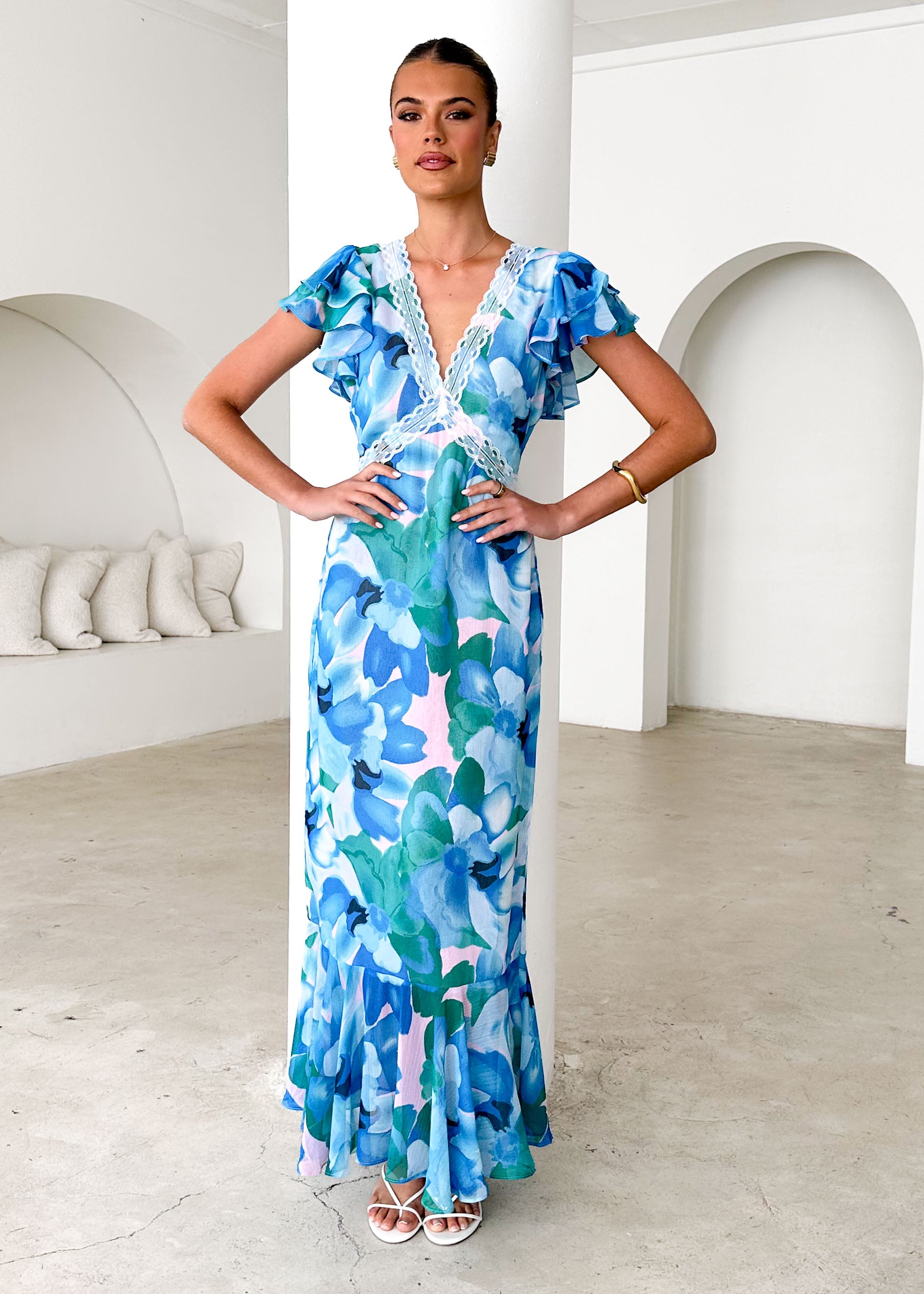 Peyton Maxi Dress - Blue Blooms