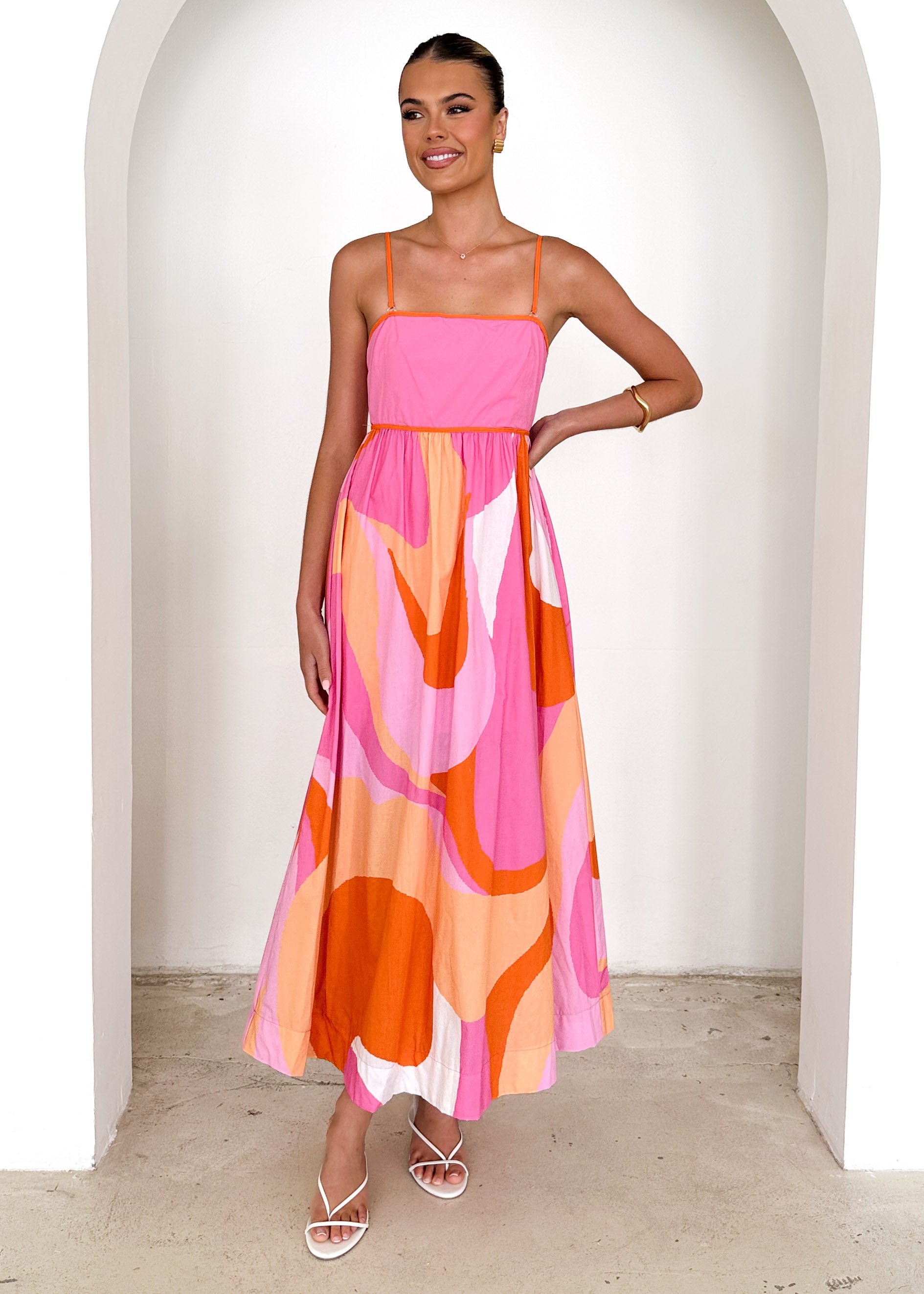 Bridget Maxi Dress - Pink Swirl