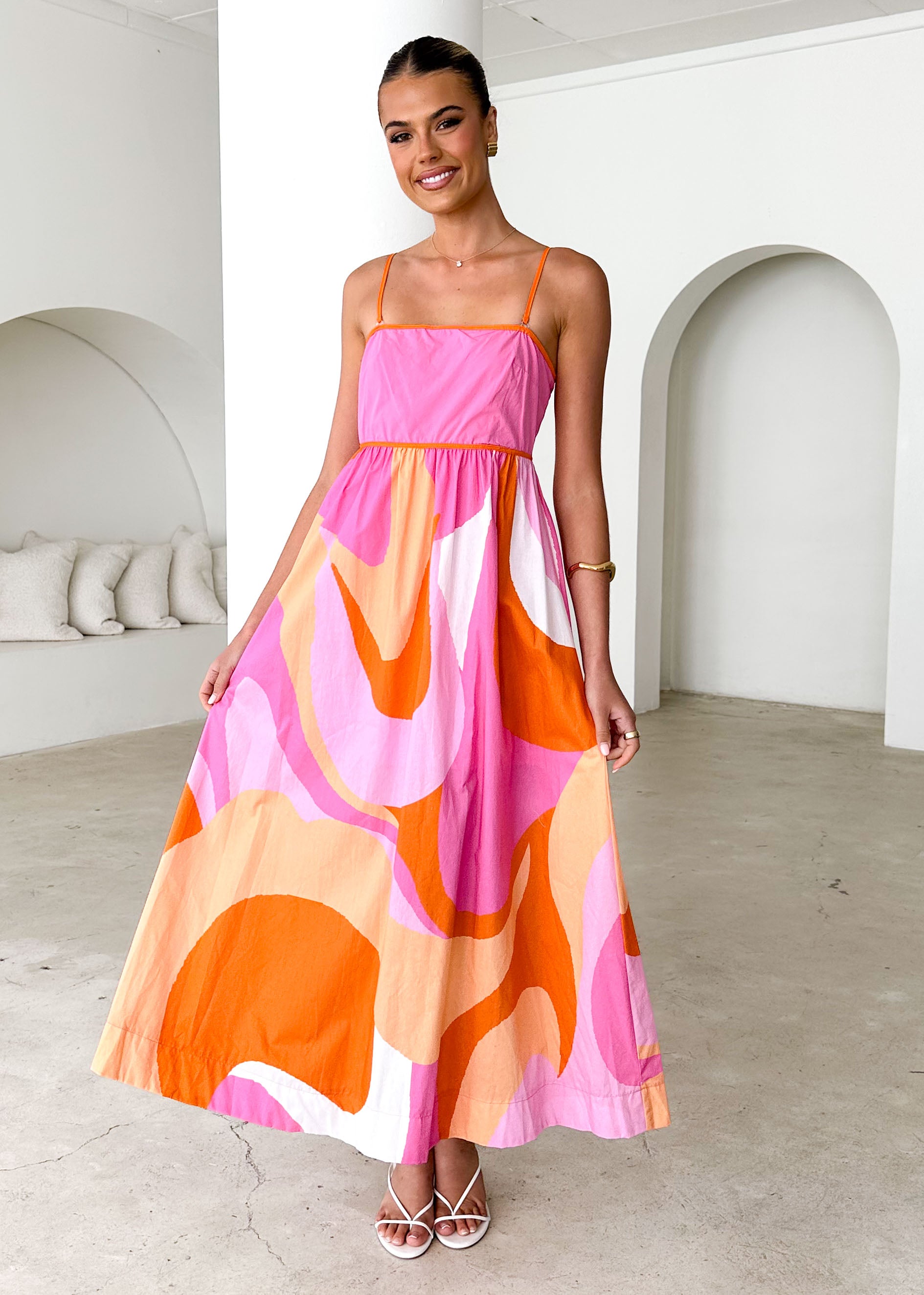 Bridget Maxi Dress - Pink Swirl